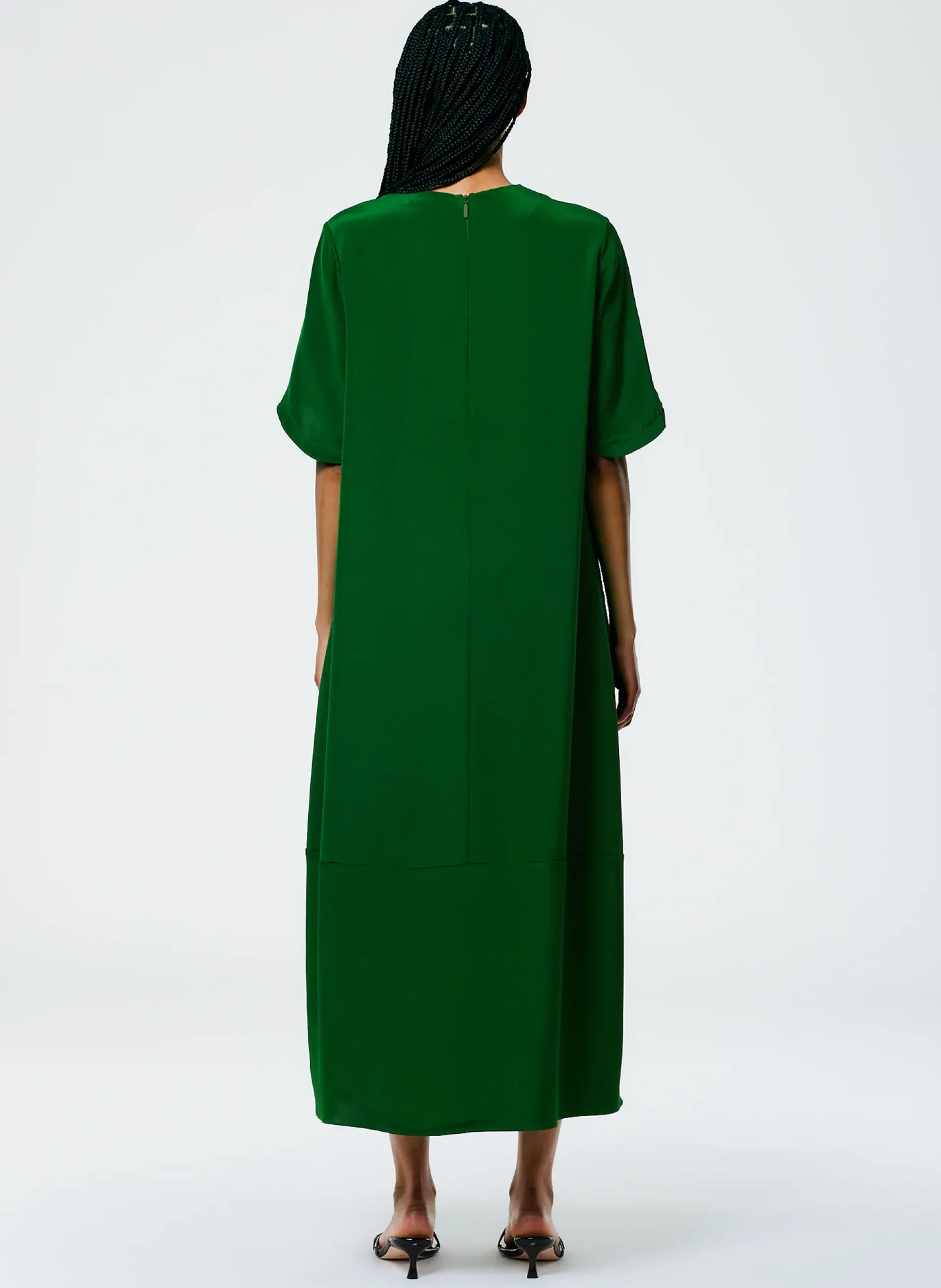 Dresses>Tibi 4 Ply Silk T-Shirt Dress Grass
