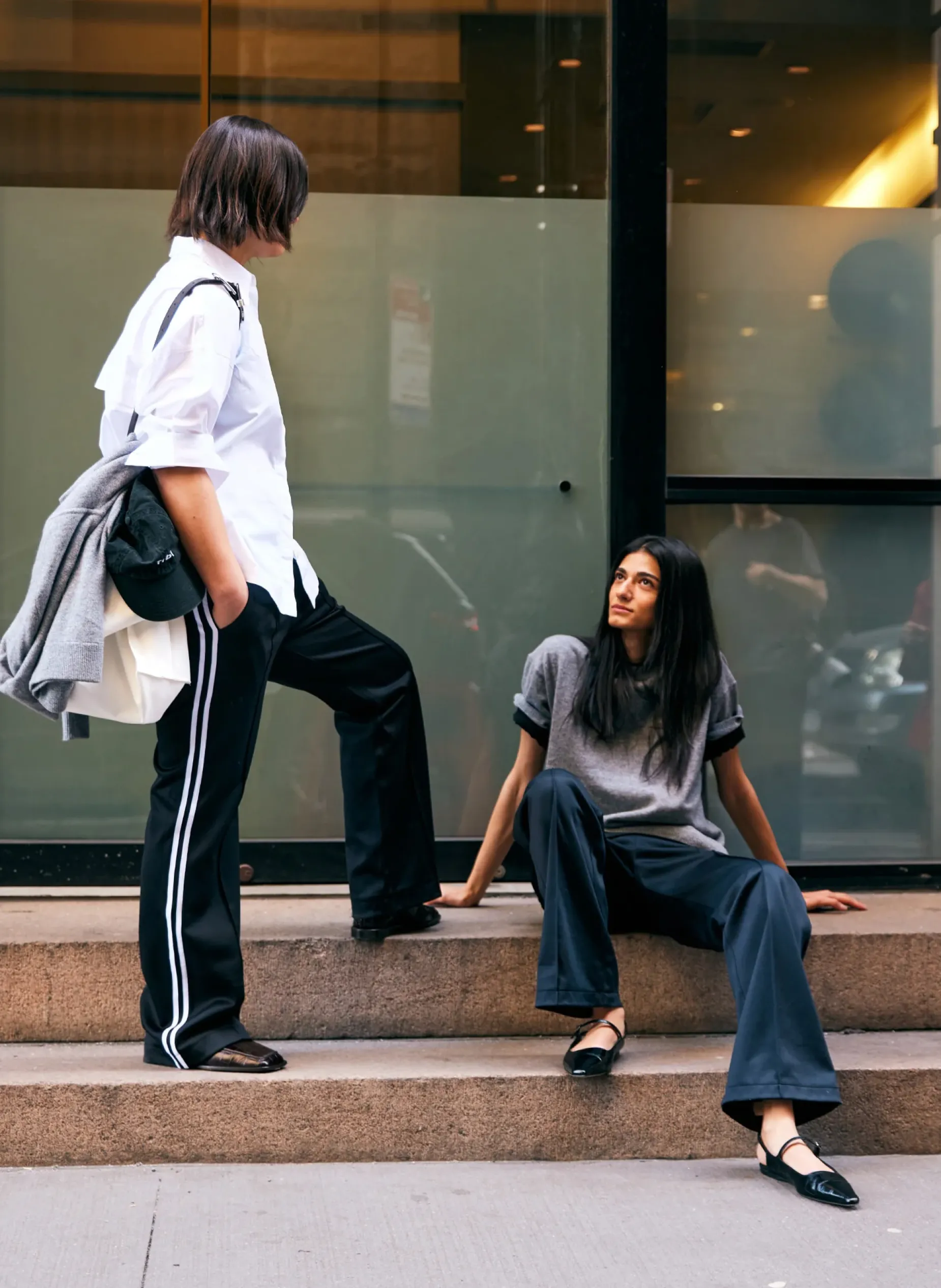 Pants & Shorts|Fundamentals - WOFs>Tibi Active Knit Scottie Striped Jogger Black Multi