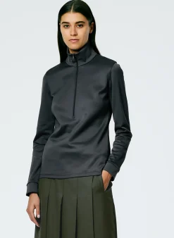 Tops>Tibi Active Knit Slim Sporty Top Navy Fog