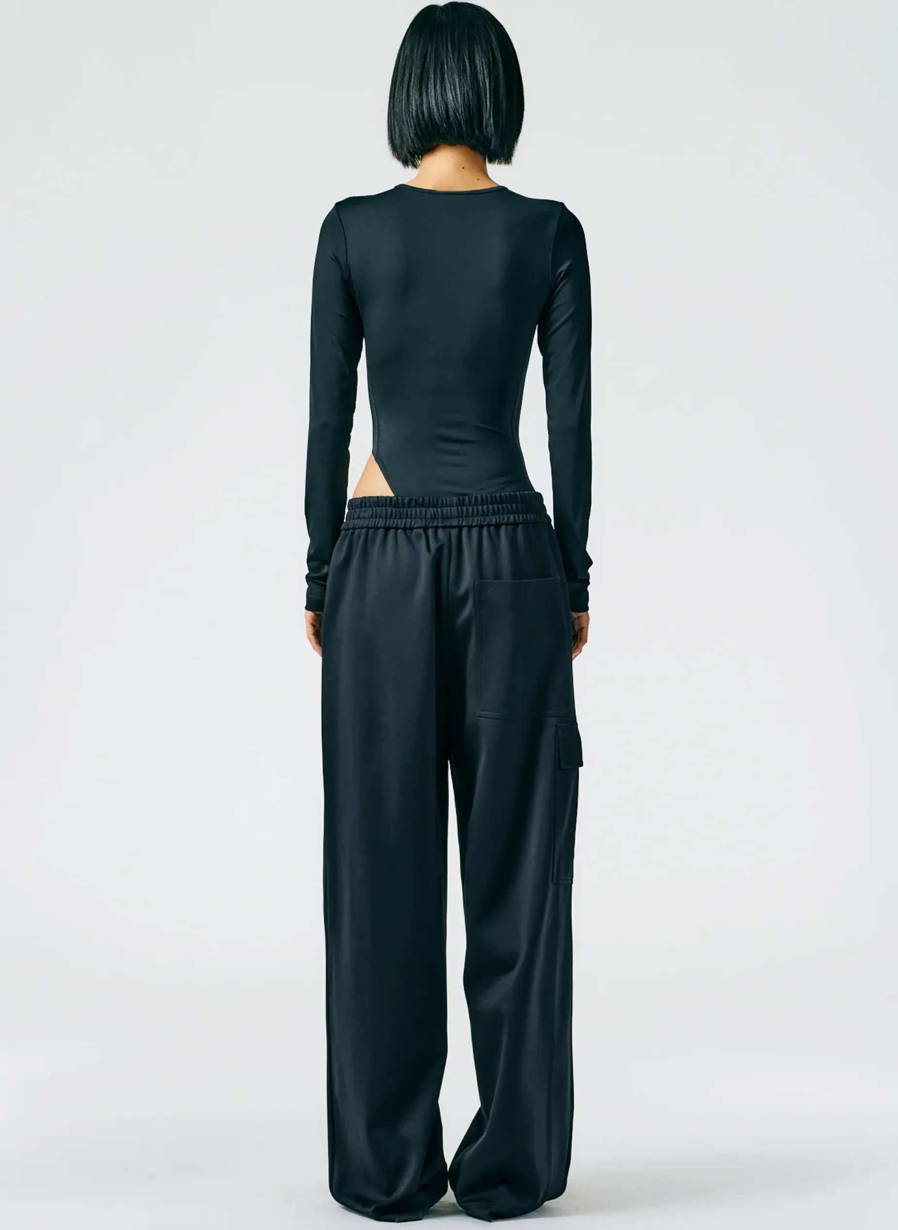 Pants & Shorts>Tibi Active Knit Wide Leg Pull On Pant Black