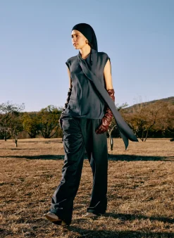 Pants & Shorts|Fundamentals - WOFs>Tibi Active Knit Wide Leg Pull On Pant Navy