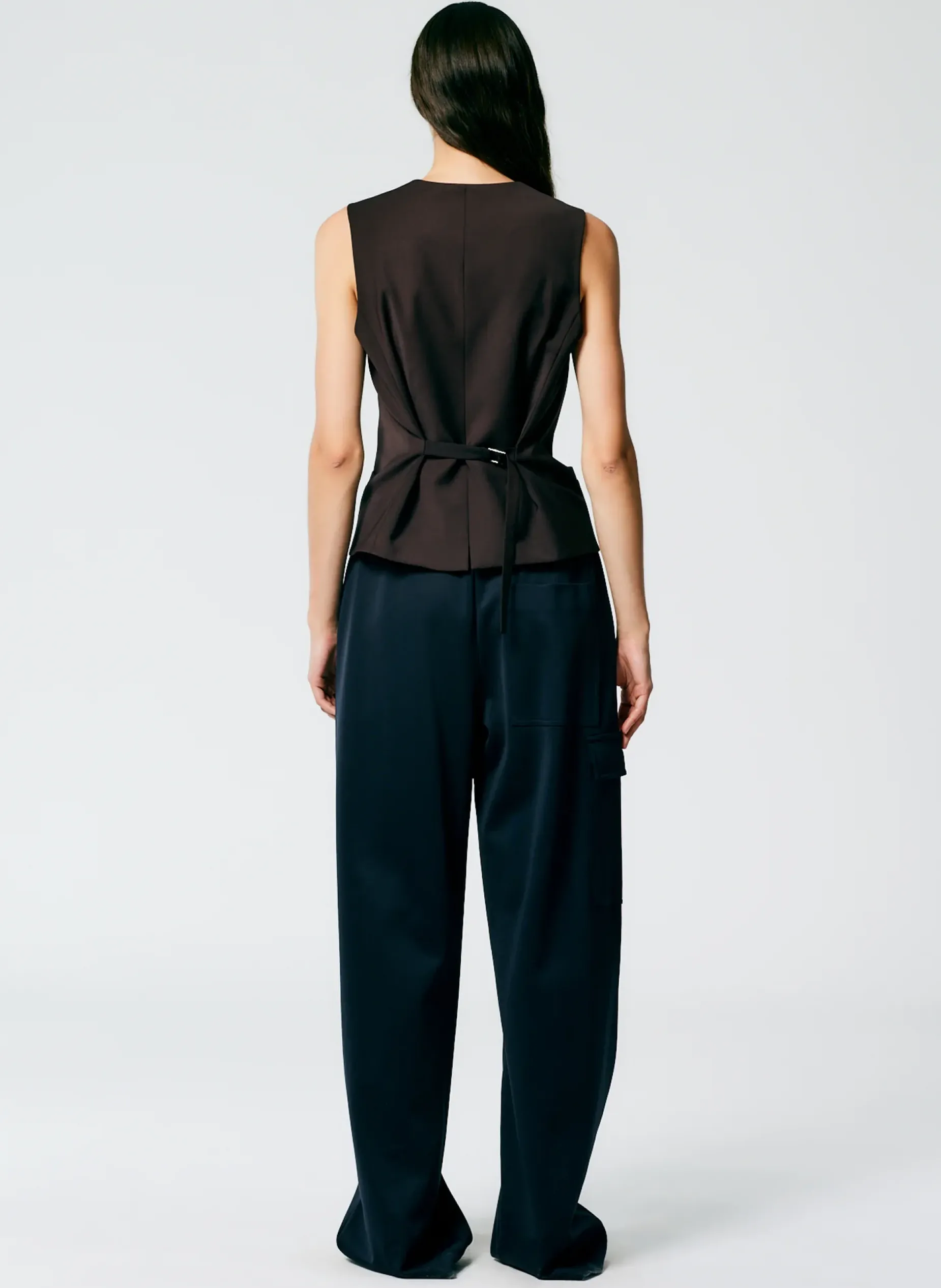 Pants & Shorts|Fundamentals - WOFs>Tibi Active Knit Wide Leg Pull On Pant Navy