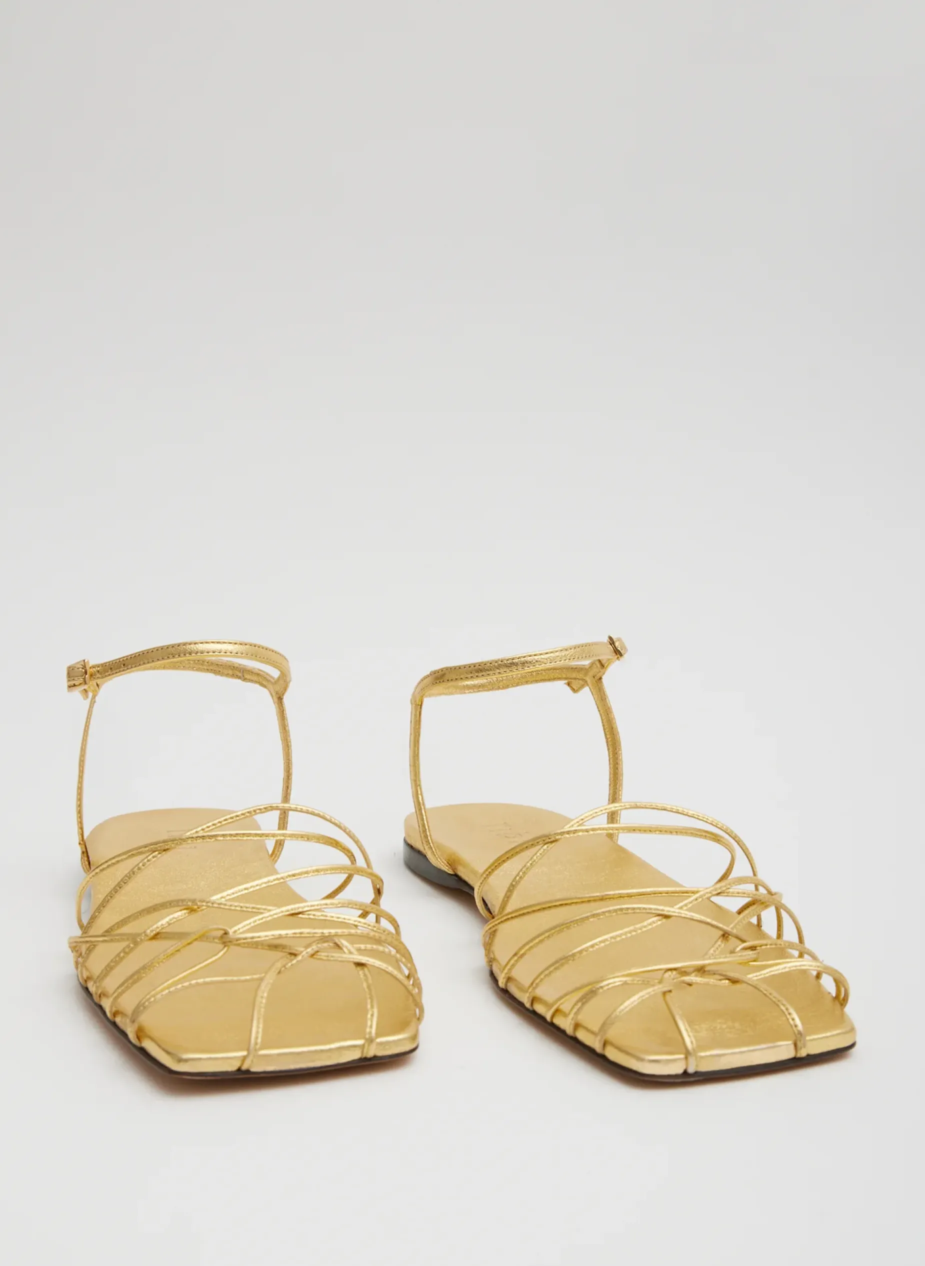 Flats|Sandals>Tibi Berneice Kidskin Sandal Gold