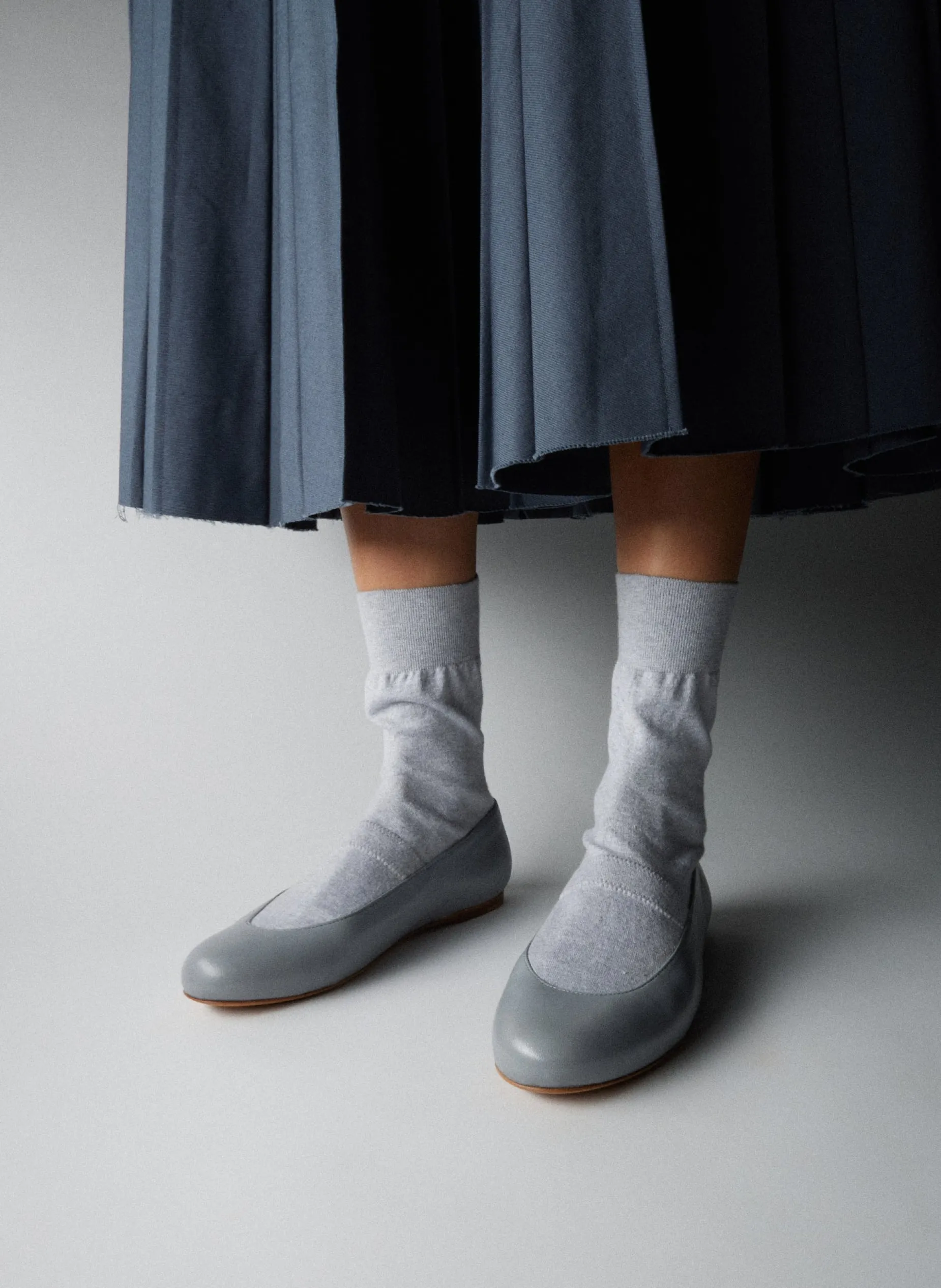 Flats>Tibi Borg Sock Shoe Grey