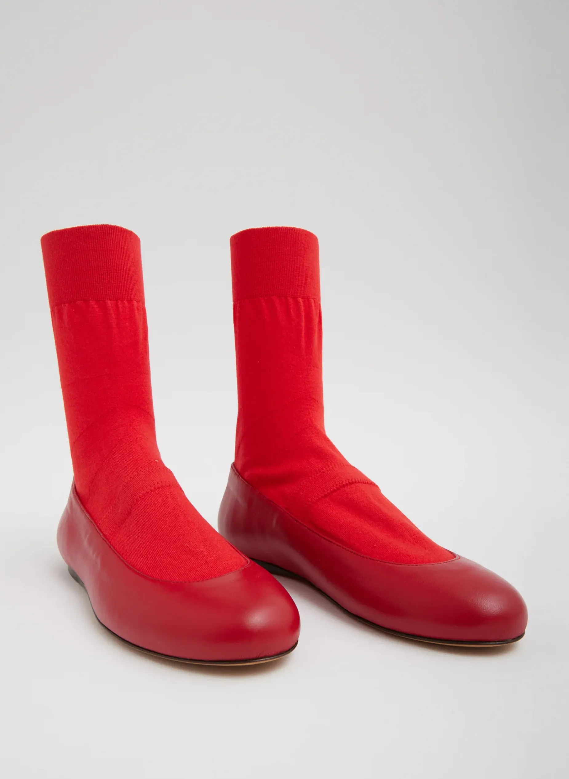 Flats>Tibi Borg Sock Shoe Red