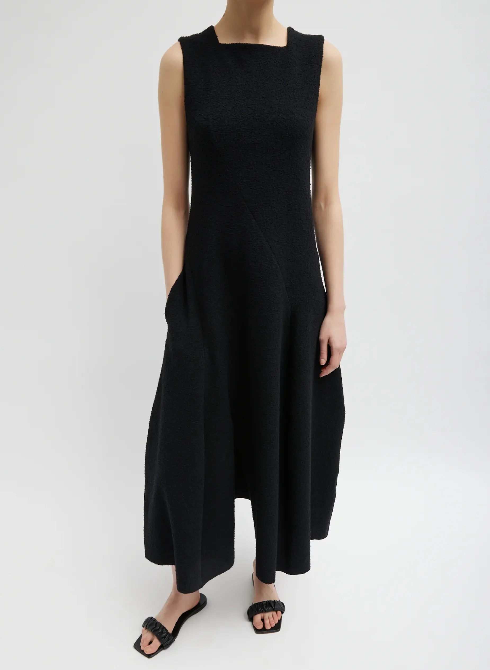 Dresses>Tibi Boucle Knit Sculpted Dress Black