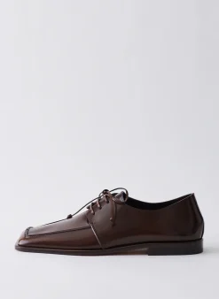 Flats>Tibi Brody Square Toe Loafer Espresso