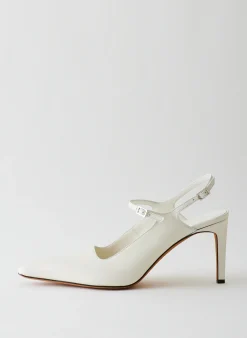 Heels>Tibi Calf Bob Slingback White