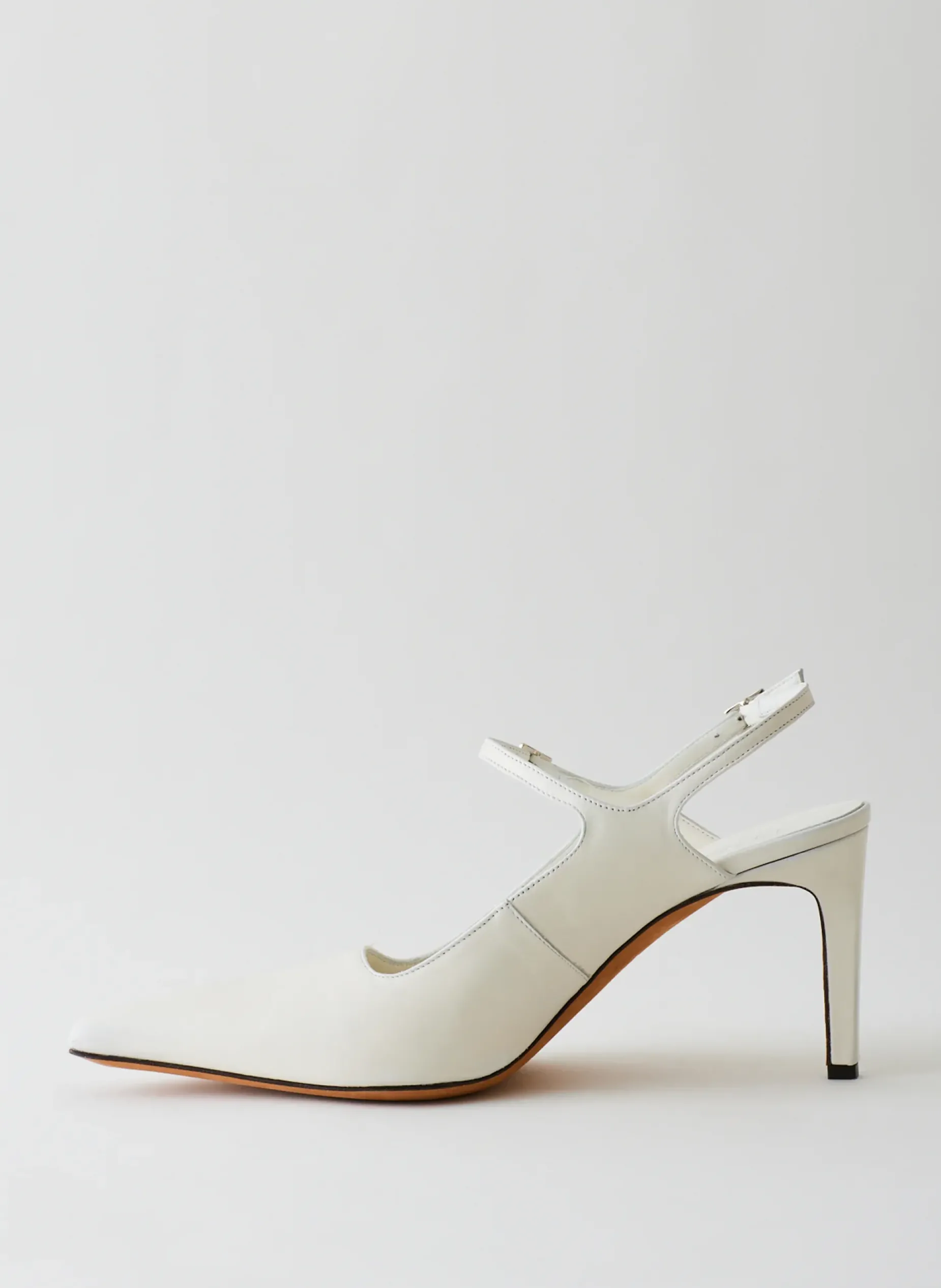 Heels>Tibi Calf Bob Slingback White