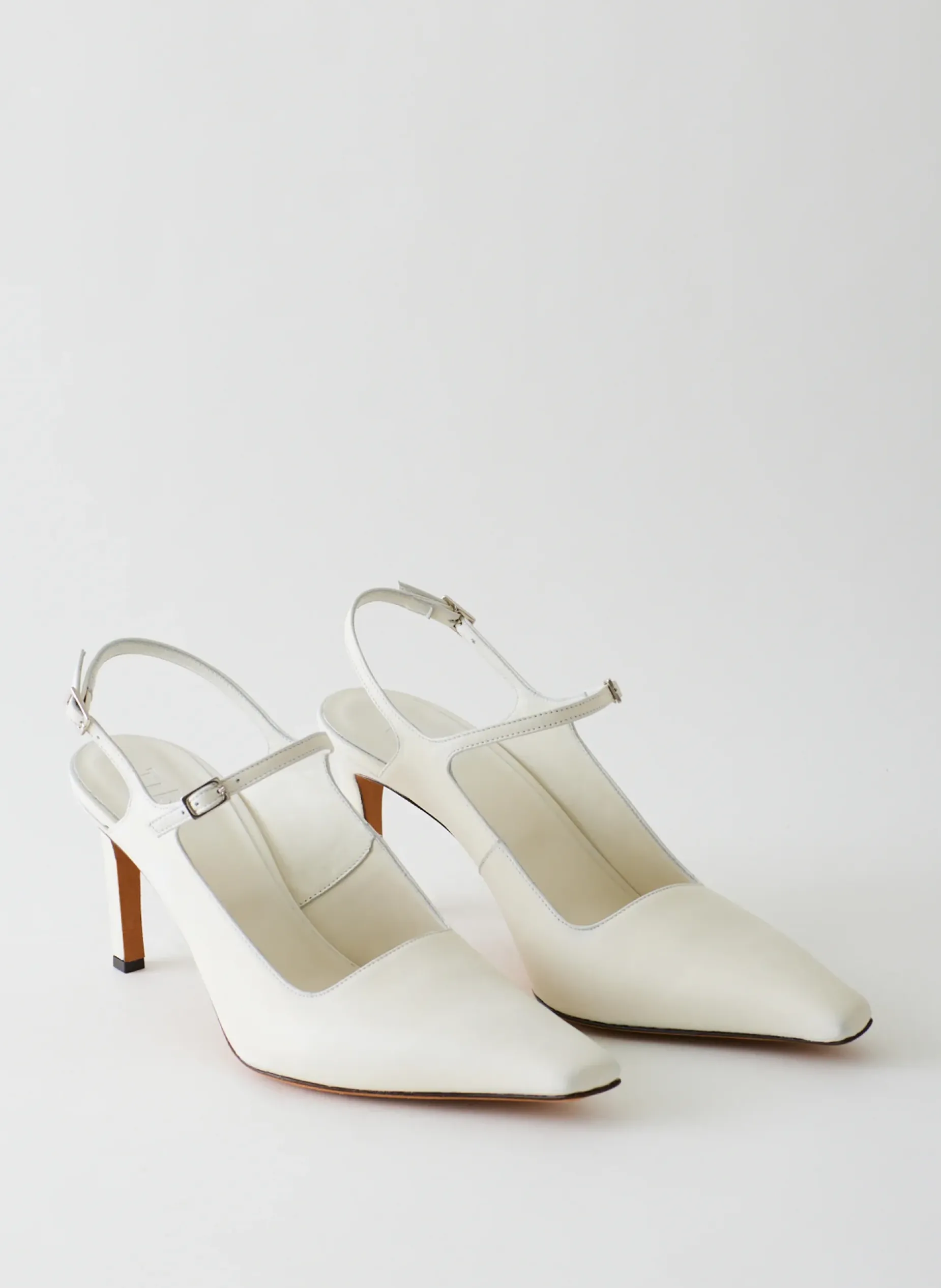 Heels>Tibi Calf Bob Slingback White