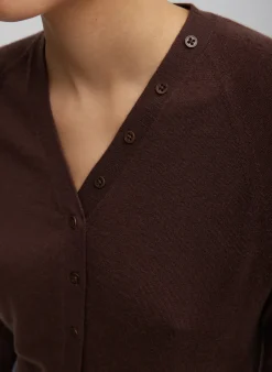 Knitwear & Sweatshirts>Tibi Cashmere Silk Blend Slim Cardigan Hickory