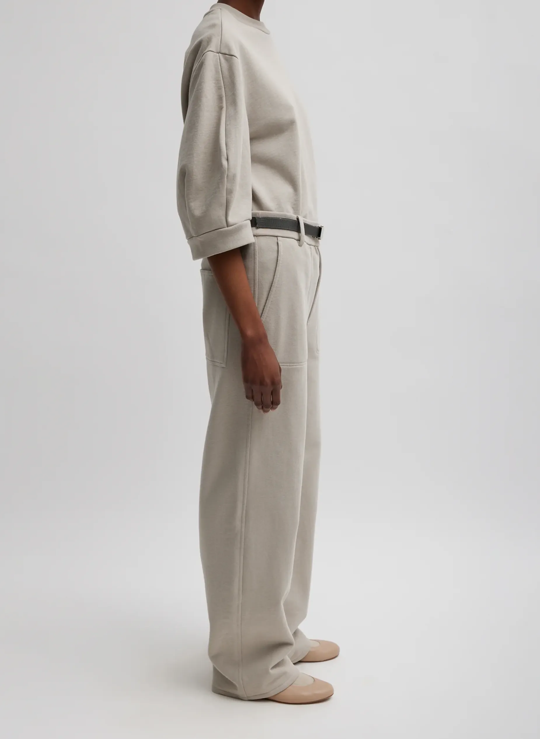 Leisure Sets|Pants & Shorts>Tibi Cecil Sweatpant Light Stone