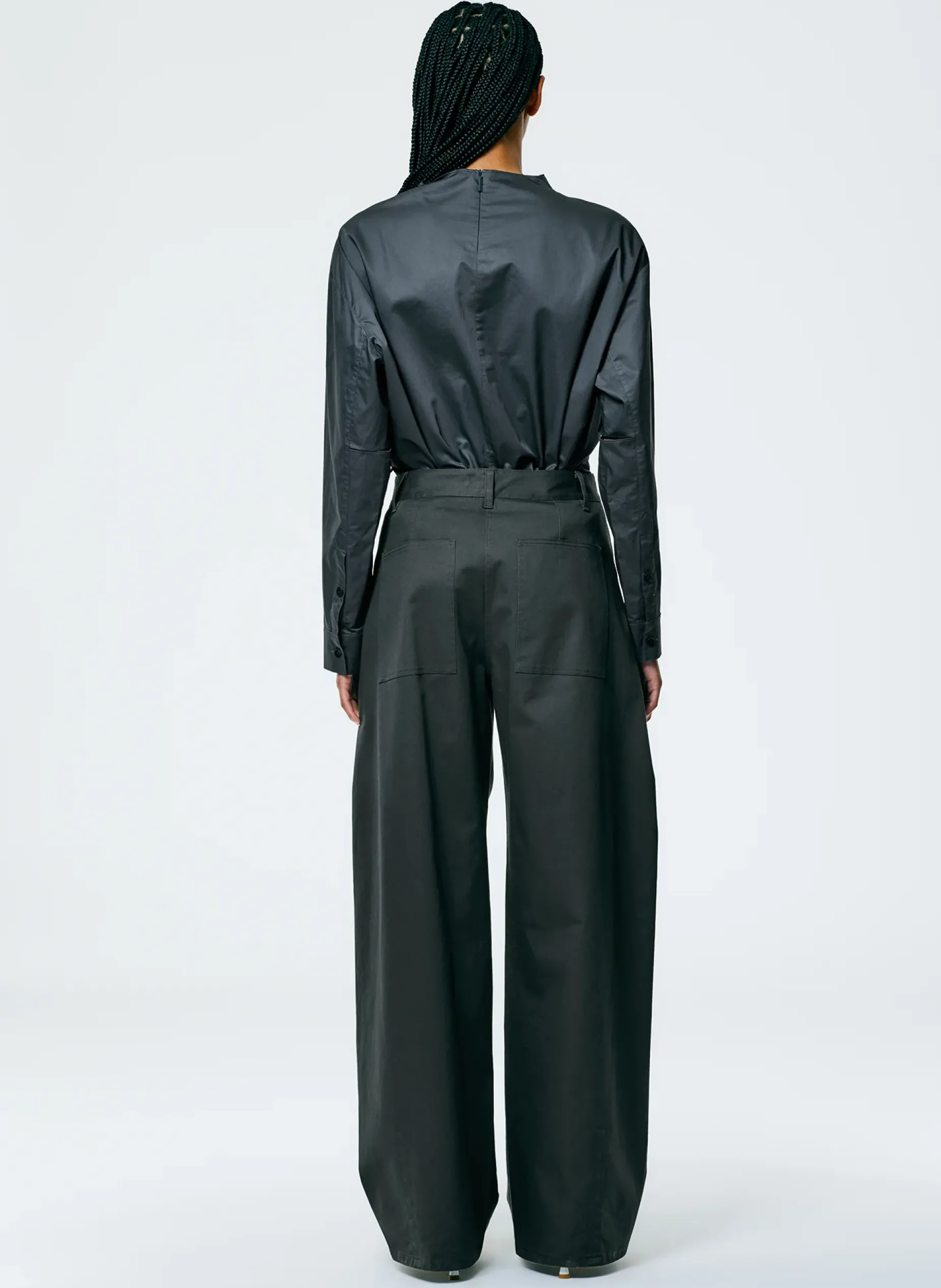 Pants & Shorts>Tibi Chino Sid Pant - Petite Grey