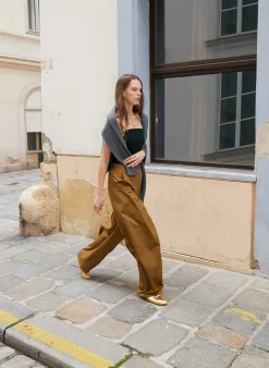 Pants & Shorts>Tibi Chino Sid Pant - Petite Caramel
