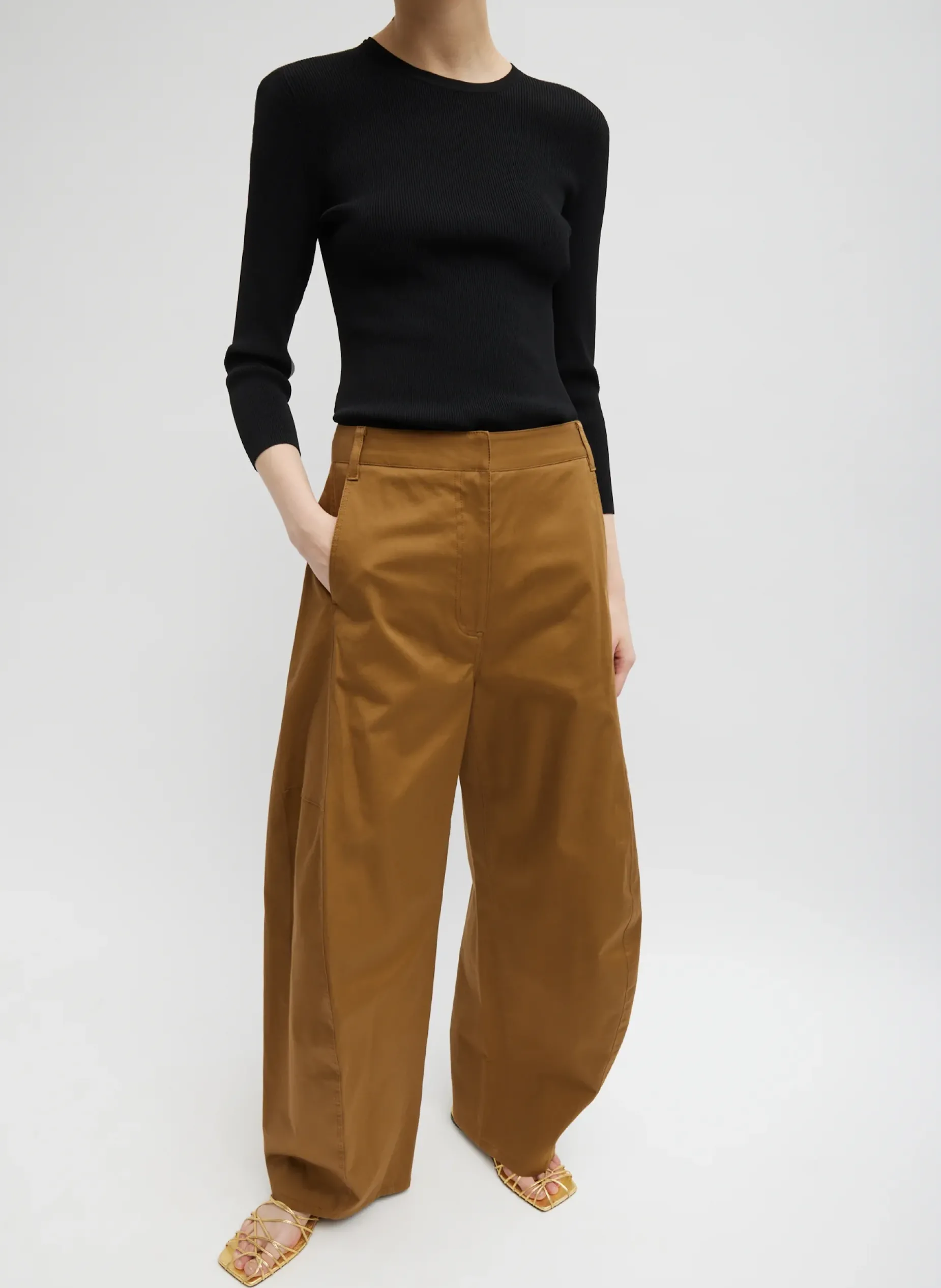 Pants & Shorts>Tibi Chino Sid Pant - Regular Caramel