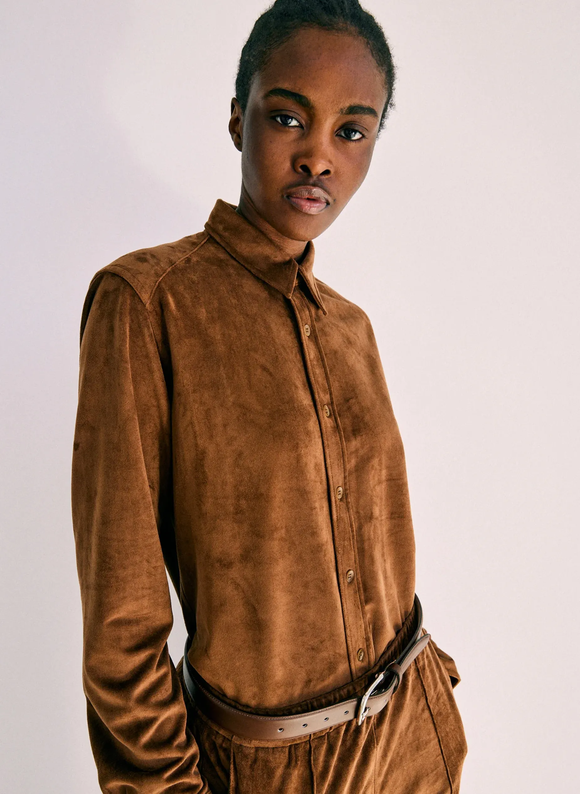Belts>Tibi Classic Men's Leather Belt Brown