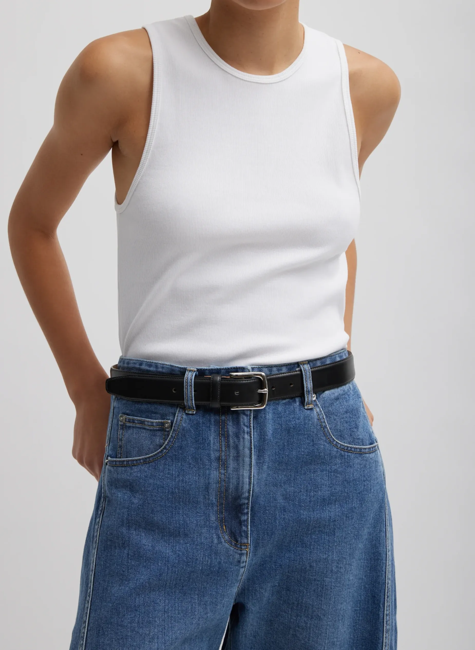 Denim|Pants & Shorts>Tibi Classic Wash Denim Sid Jean Classic Blue