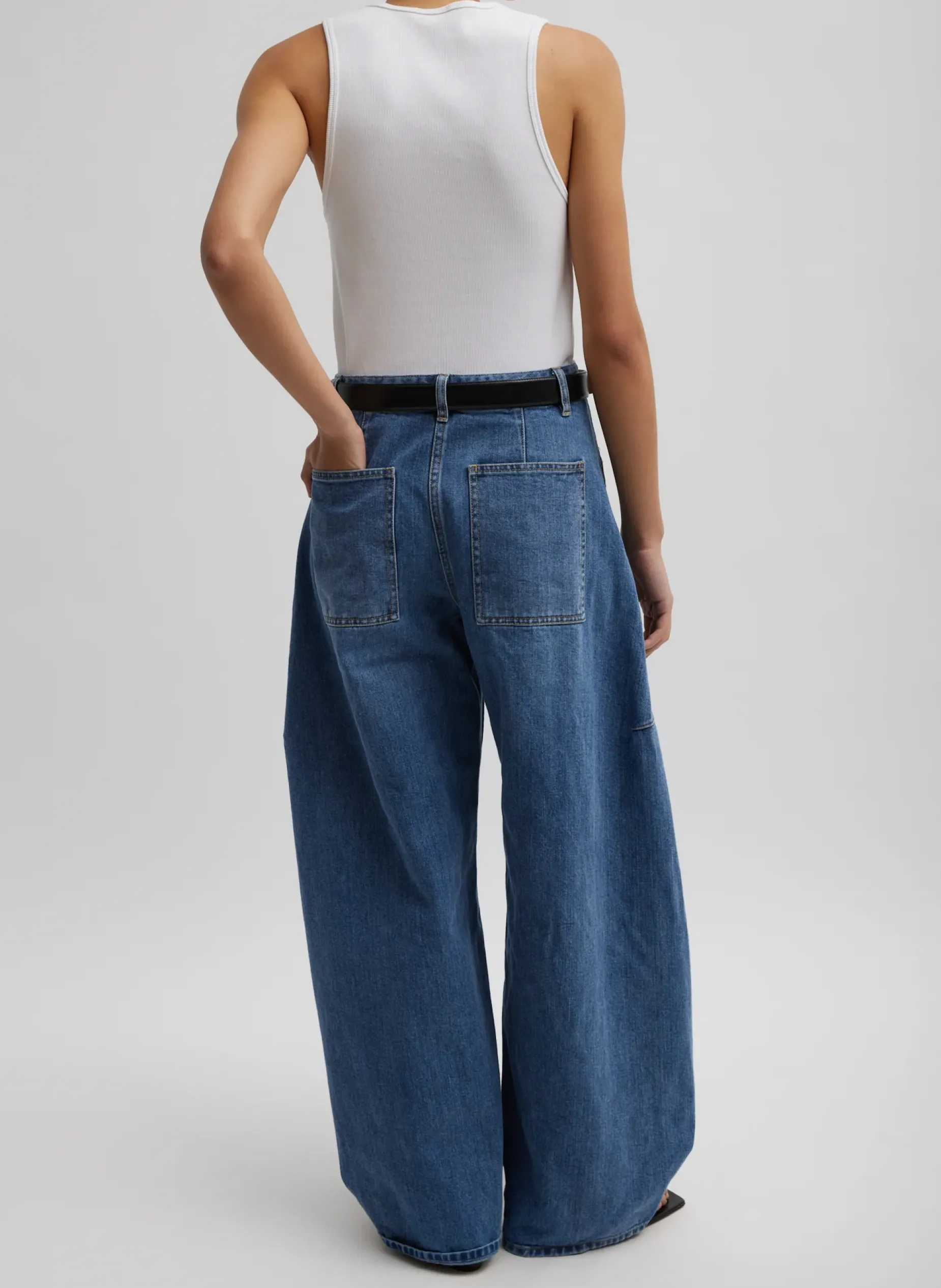 Denim|Pants & Shorts>Tibi Classic Wash Denim Sid Jean Classic Blue