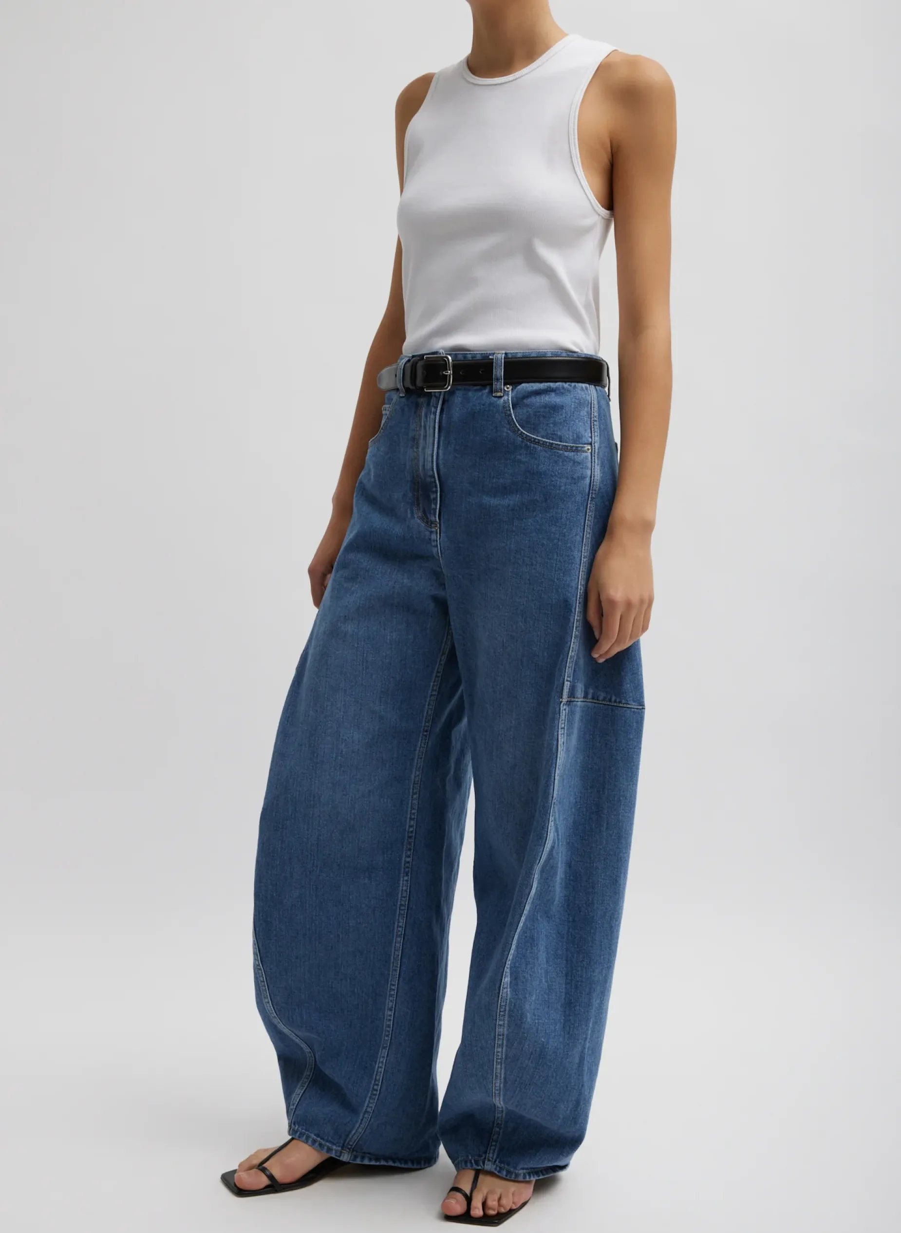 Denim|Pants & Shorts>Tibi Classic Wash Denim Sid Jean Classic Blue