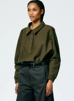 Leisure Sets|Knitwear & Sweatshirts>Tibi Cocoon Crewneck Sweatshirt Wood