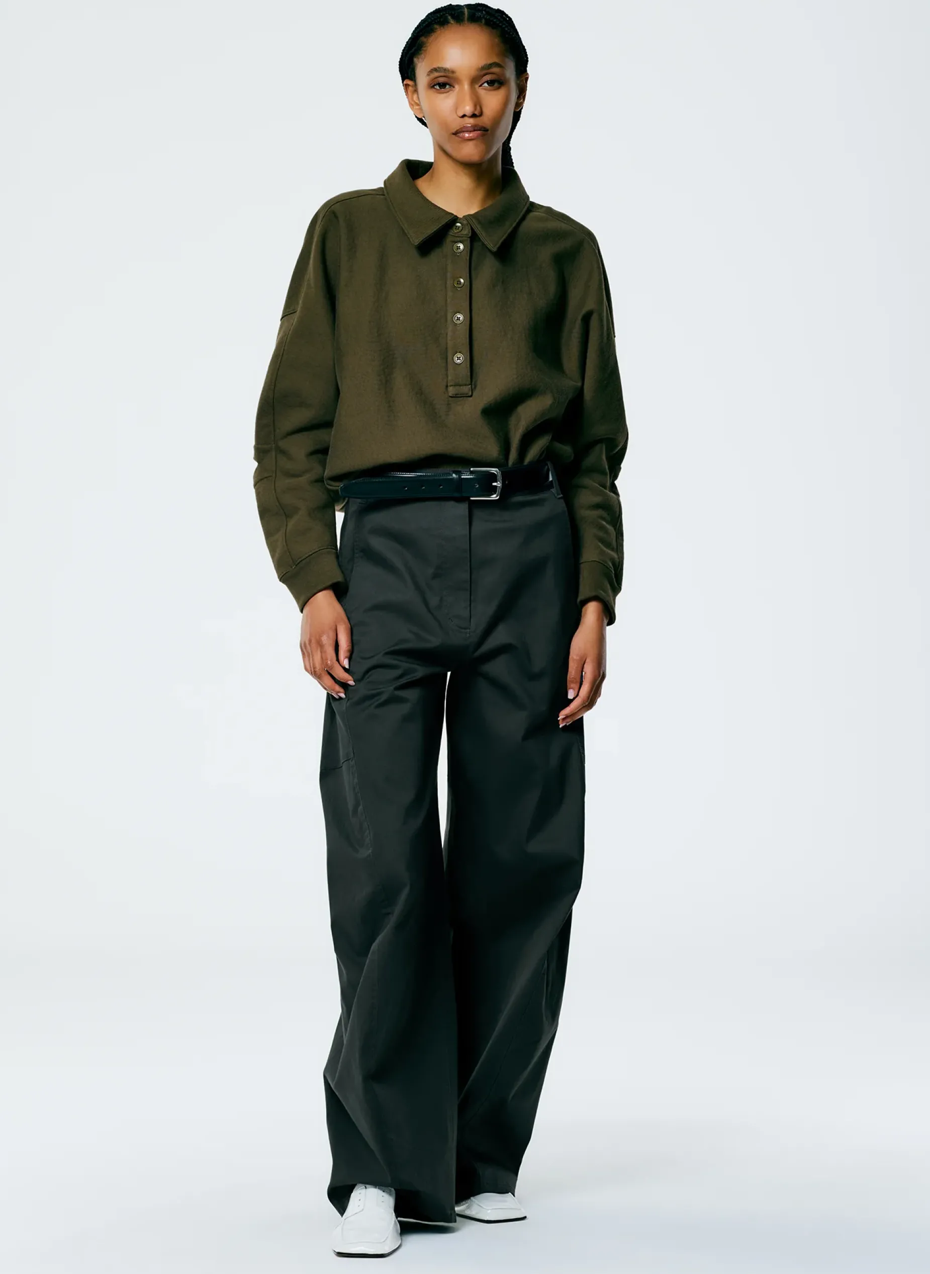 Leisure Sets|Knitwear & Sweatshirts>Tibi Cocoon Crewneck Sweatshirt Wood
