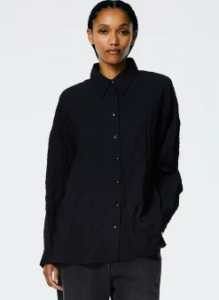 Tops>Tibi Crinkle Shirting Oversized Shirt Midnight Navy