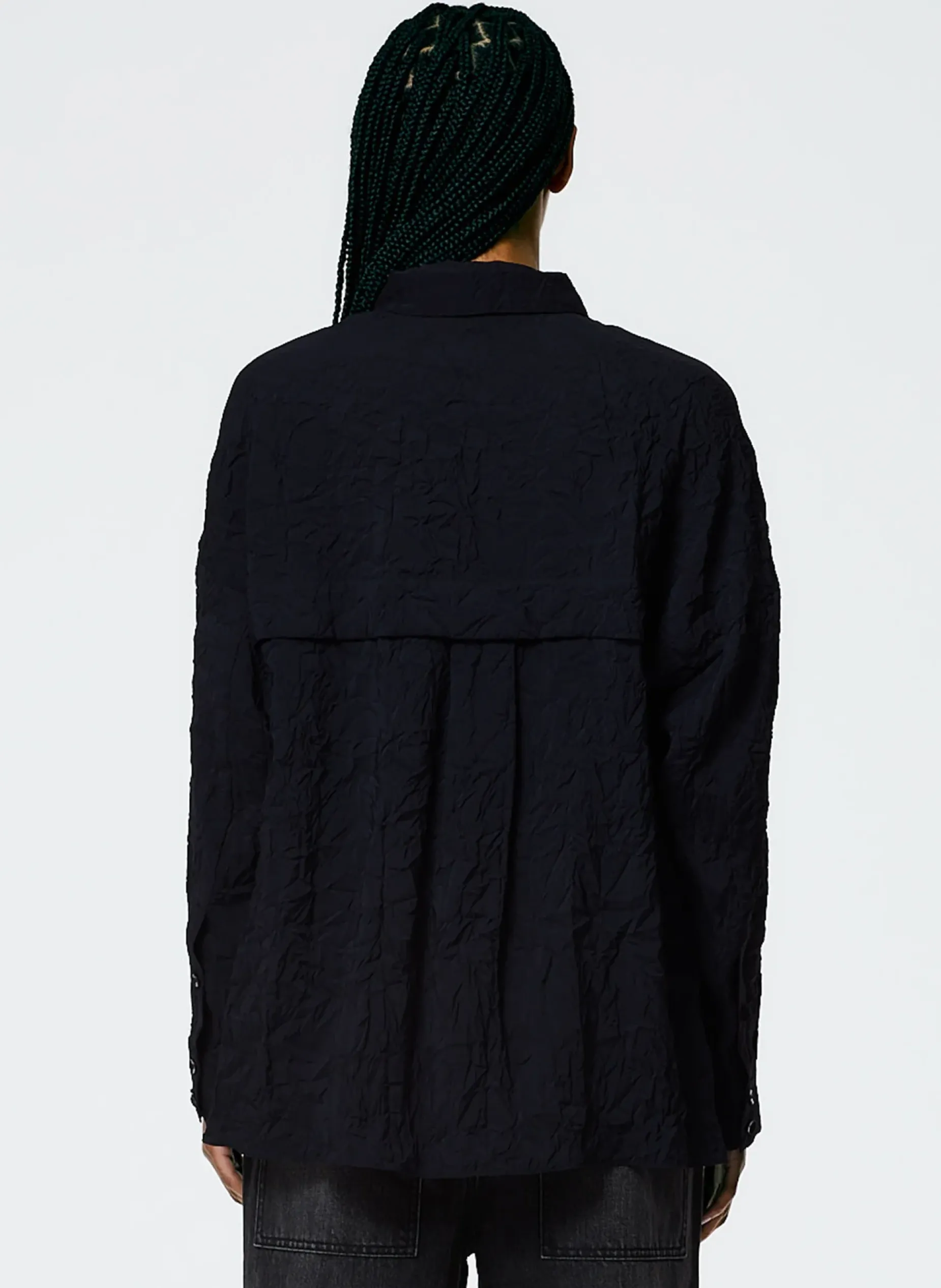 Tops>Tibi Crinkle Shirting Oversized Shirt Midnight Navy