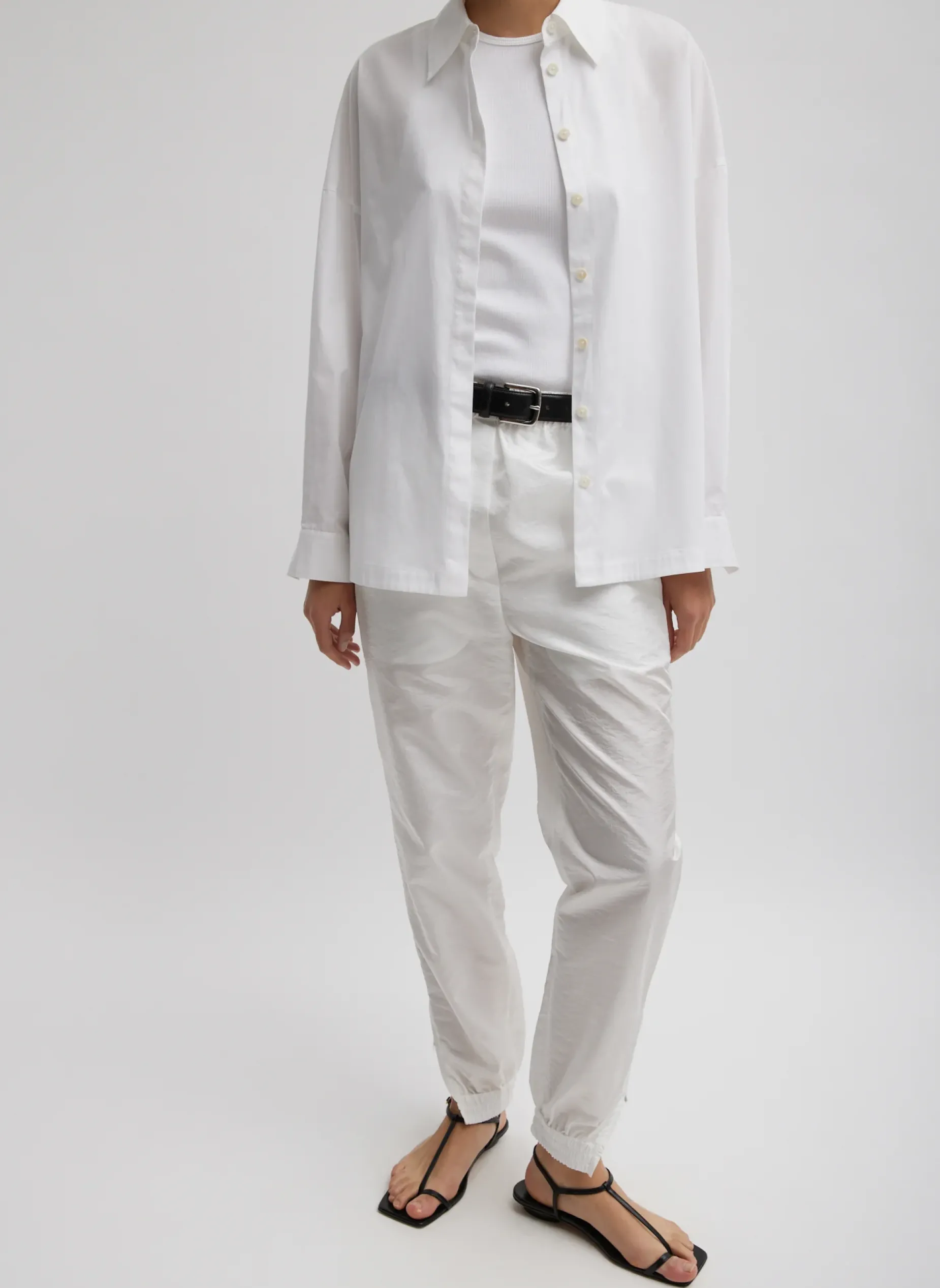 Pants & Shorts|Fundamentals - WOFs>Tibi Crispy Nylon Kat Jogger White