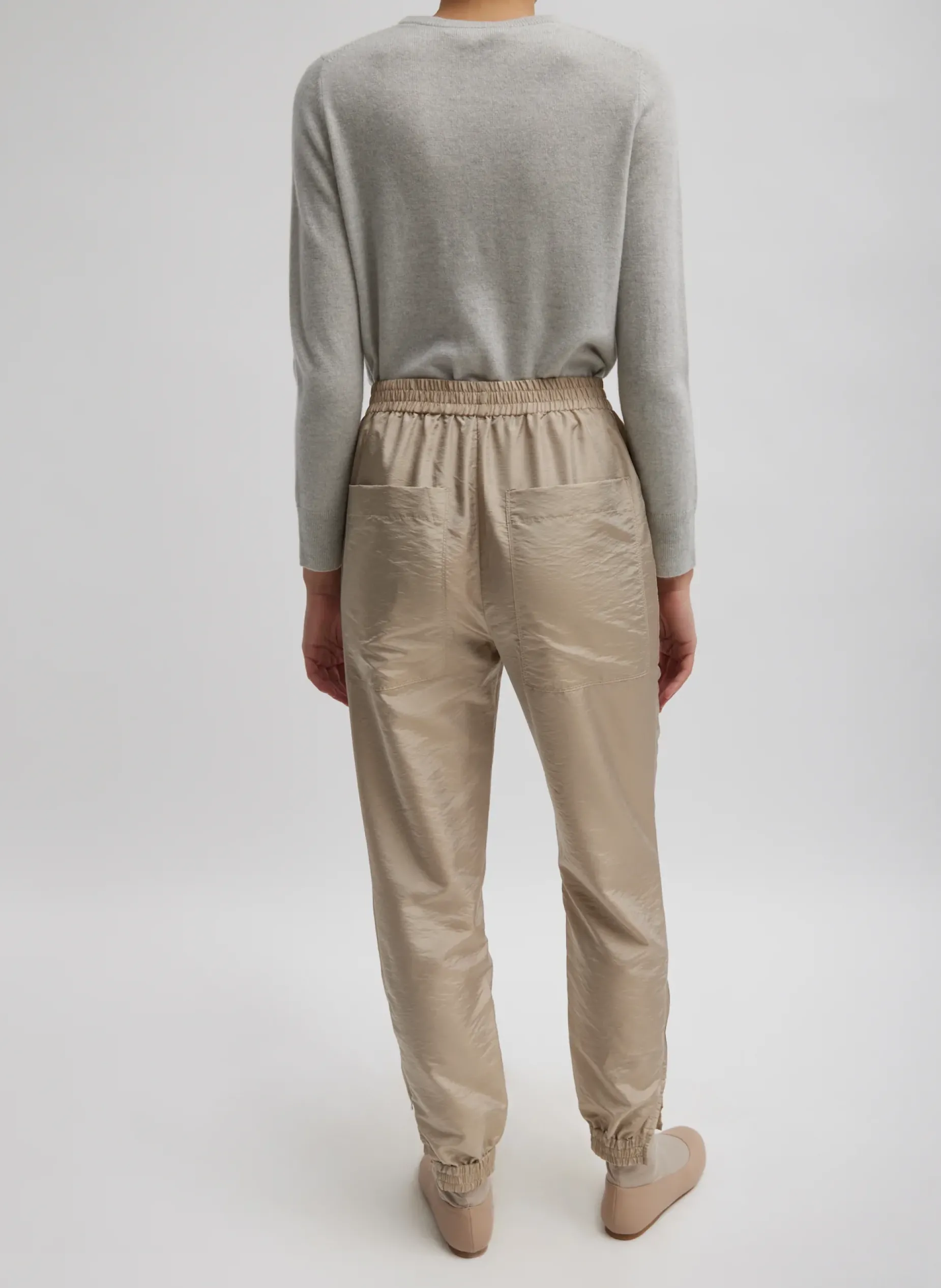 Pants & Shorts|Fundamentals - WOFs>Tibi Crispy Nylon Kat Jogger Desert Sand
