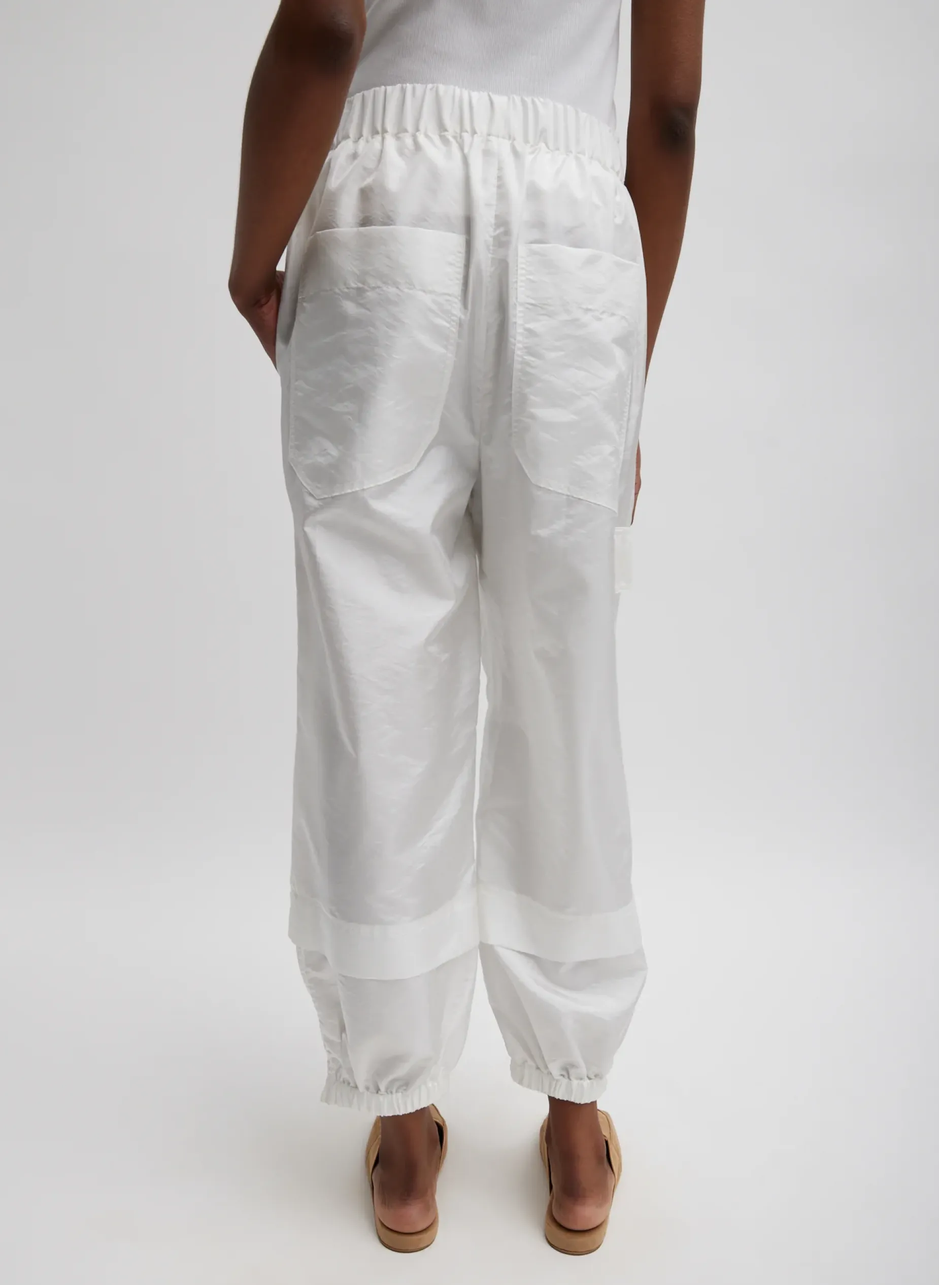 Pants & Shorts|Fundamentals - WOFs>Tibi Crispy Nylon Wilt Pull On Jogger White