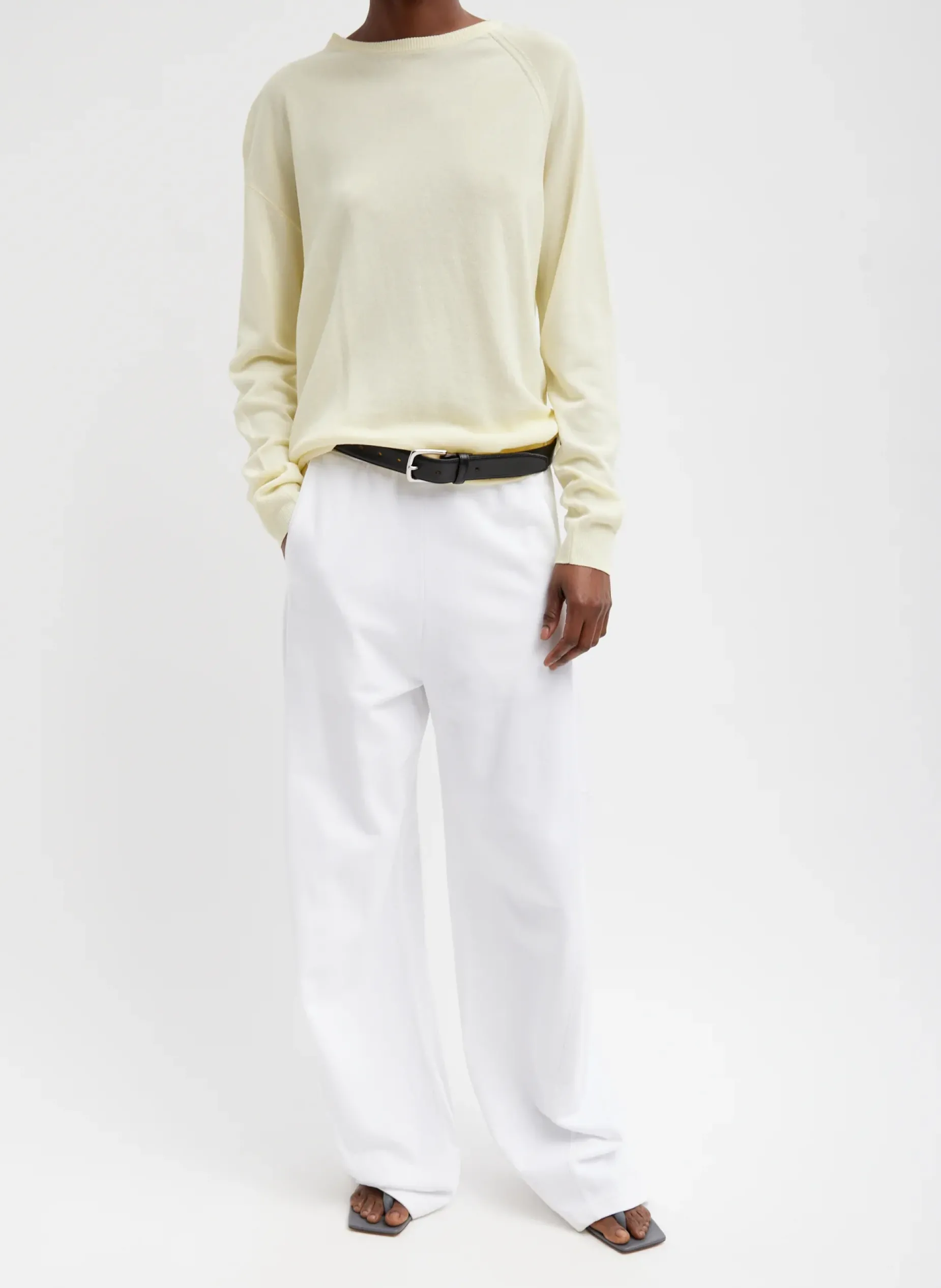 Knitwear & Sweatshirts>Tibi Crispy Sweater Pullover Butter