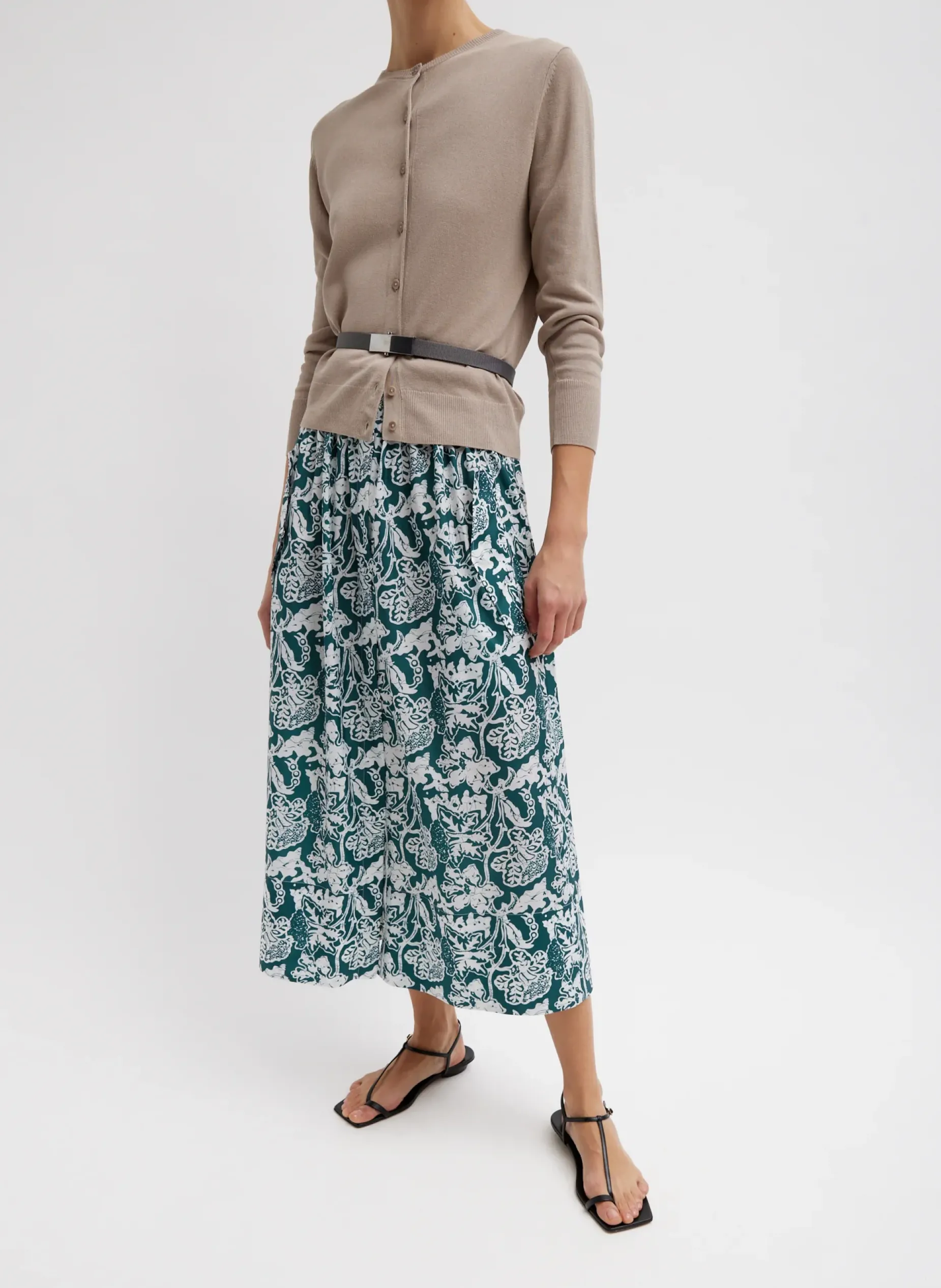 Knitwear & Sweatshirts>Tibi Crispy Sweater Shrunken Cardigan Dark Stone