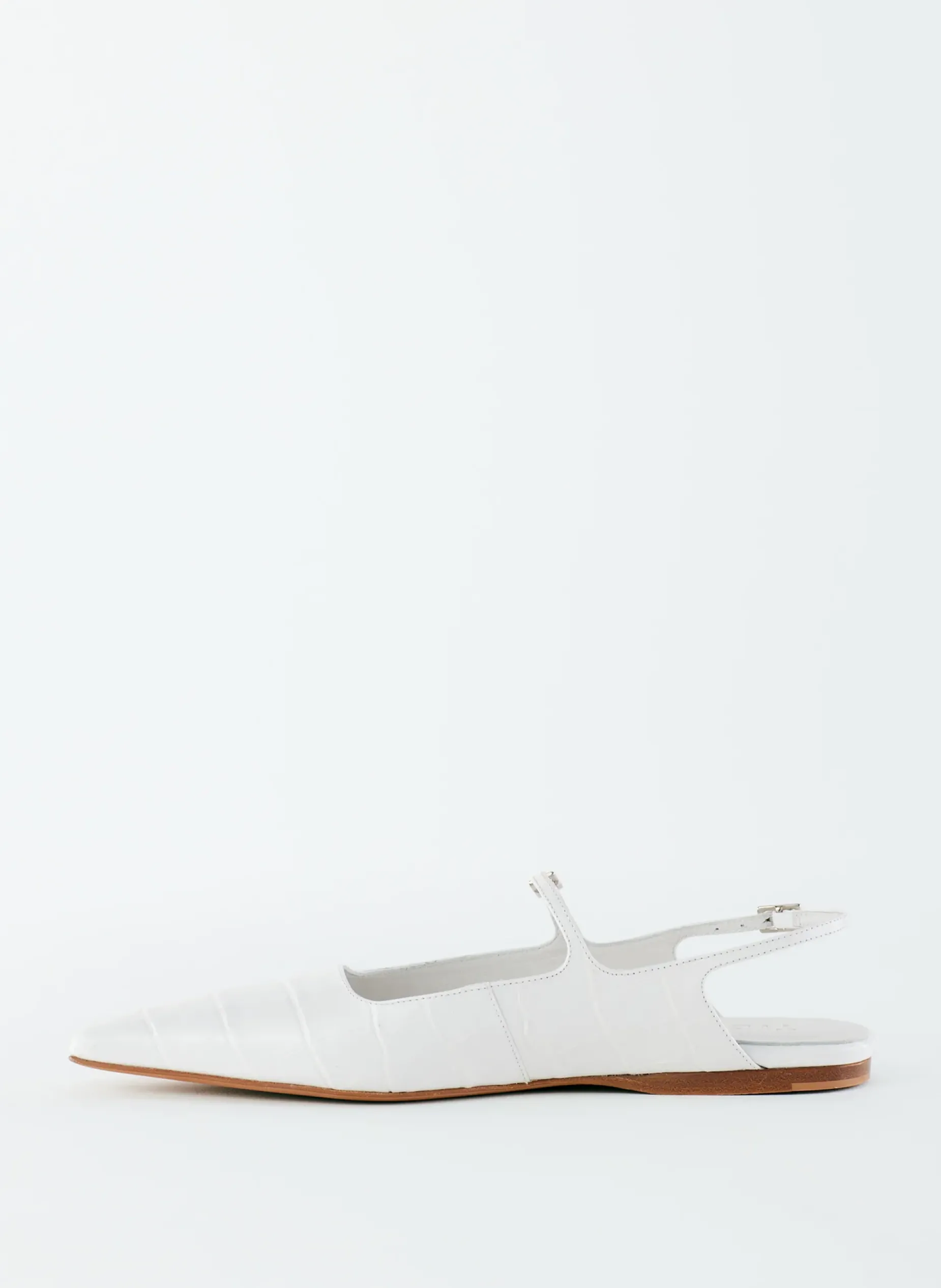 Flats>Tibi Croc Print Rudy Flat White