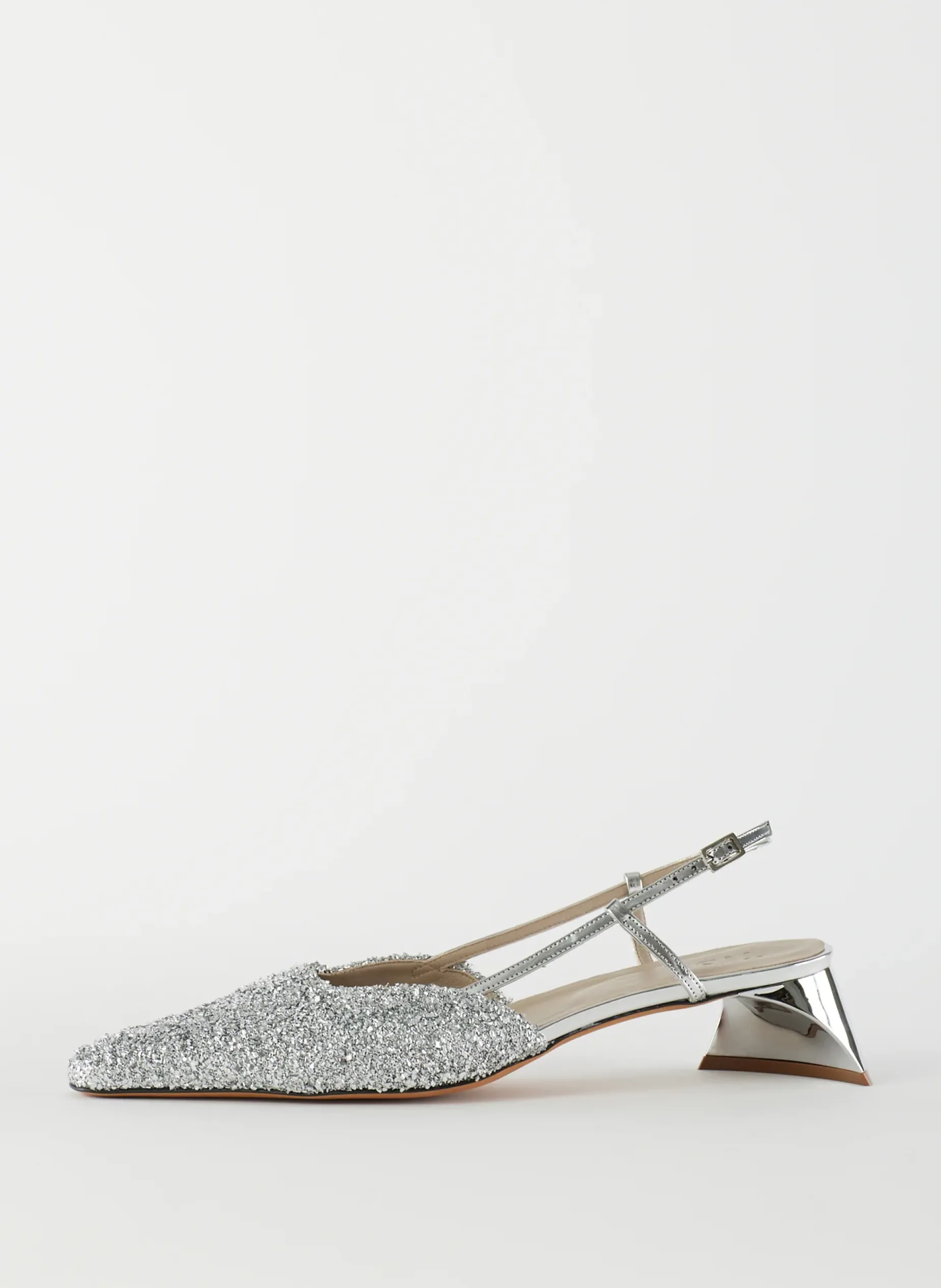 Heels>Tibi Curly Victor Slingback Silver