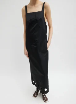 Dresses>Tibi Daisy Embroidery Long Dress Black