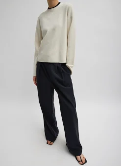 Knitwear & Sweatshirts|Fundamentals - WOFs>Tibi Double Faced Cashmere Oversized Easy Sweater Cream