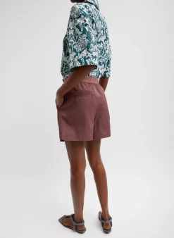 Suits|Pants & Shorts>Tibi Drapey Suiting Pull On Short Cinnamon