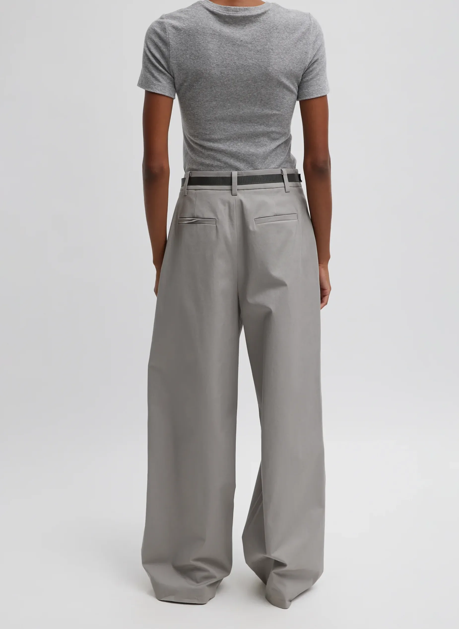 Tops>Tibi Dry Loop Terry Baby T-Shirt Heather Grey