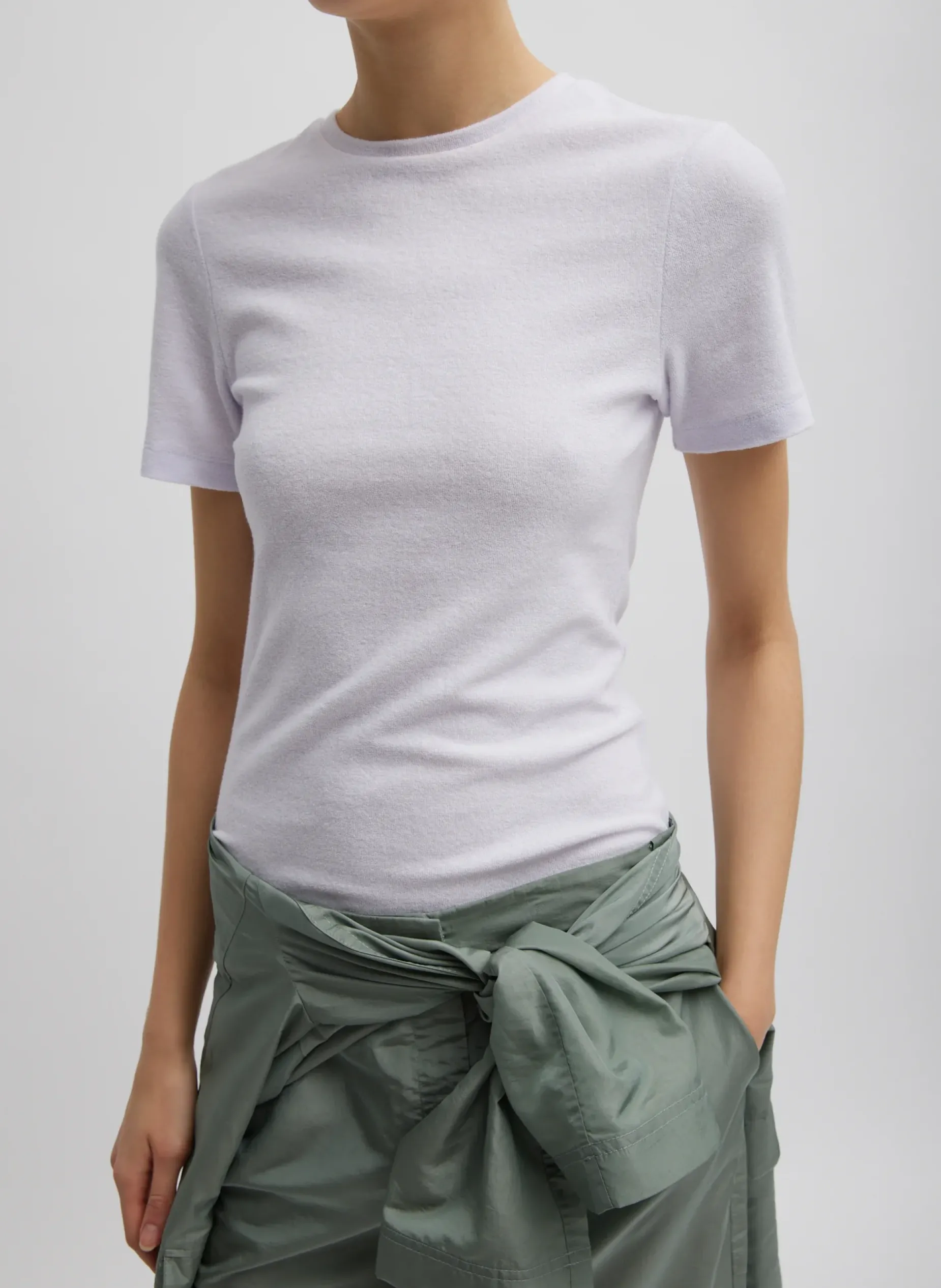 Tops>Tibi Dry Loop Terry Baby T-Shirt Pale Lavender
