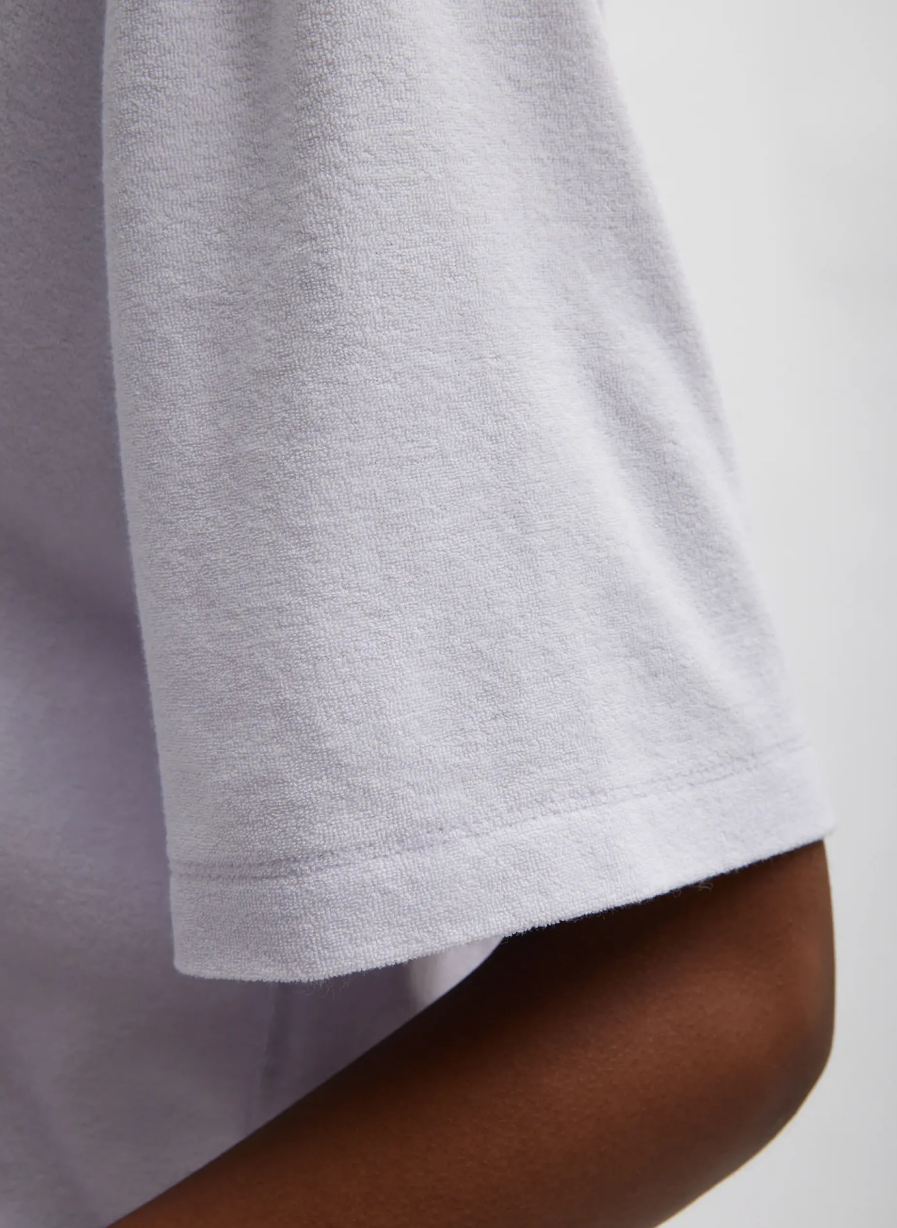 Tops>Tibi Dry Loop Terry Easy Polo Shirt Pale Lavender
