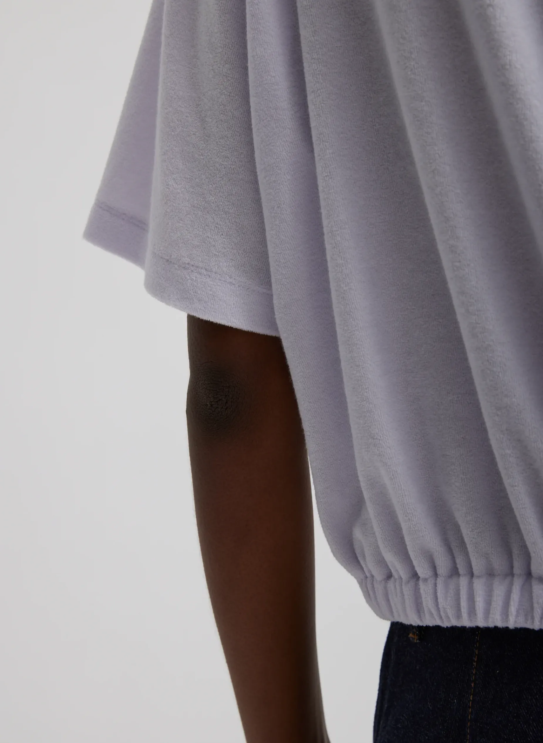 Tops>Tibi Dry Loop Terry Easy Polo Shirt Pale Lavender
