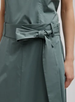Skirts>Tibi Eco Poplin Back Wrap Skirt Green Limestone