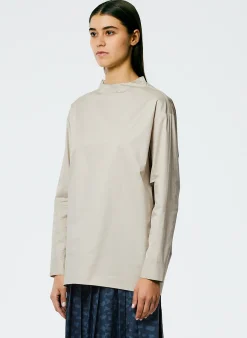 Tops>Tibi Eco Poplin Funnelneck Top Ash