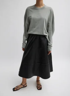 Skirts>Tibi Embossed Python Circle Skirt Black