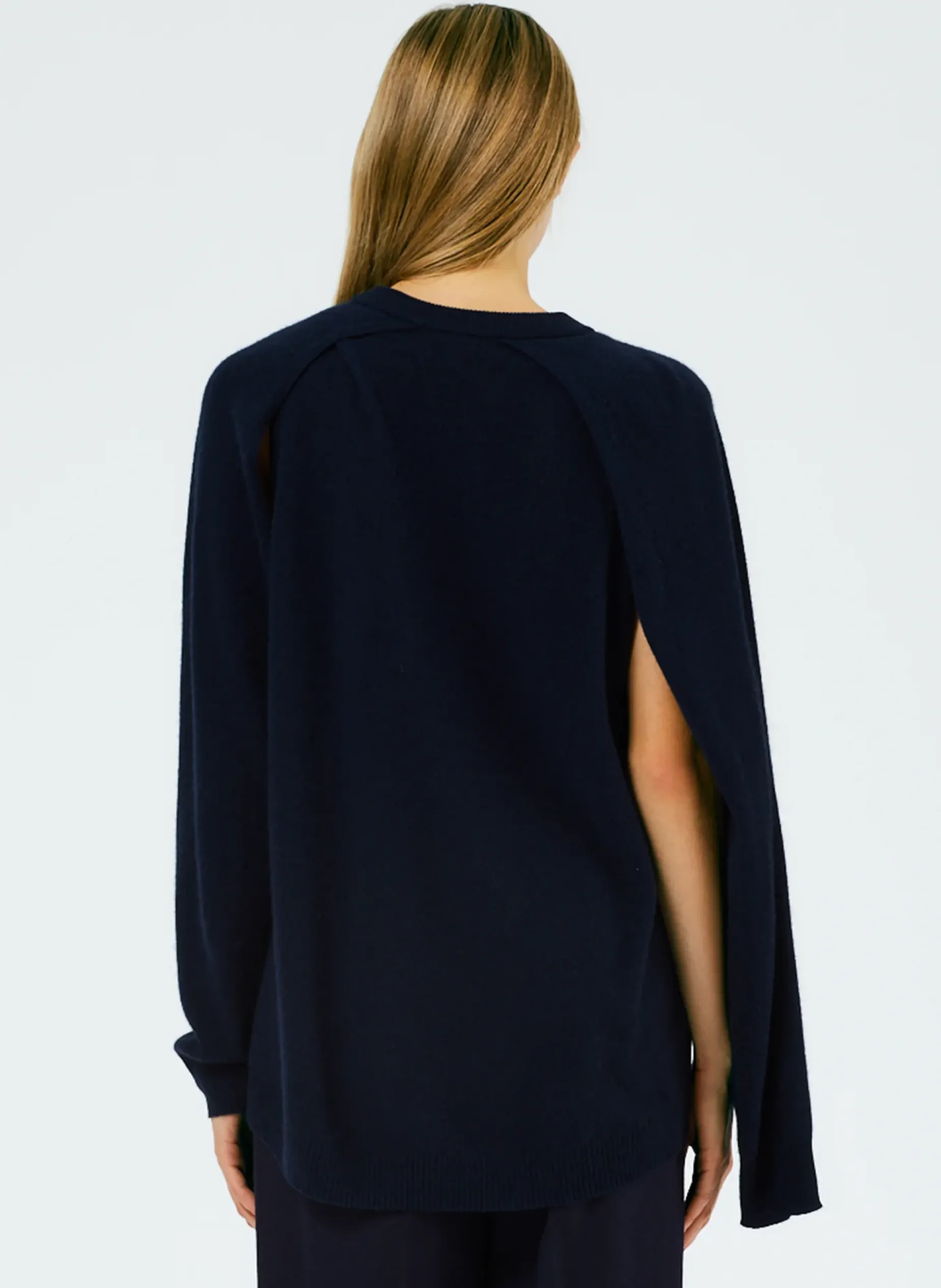 Knitwear & Sweatshirts|Fundamentals - WOFs>Tibi Feather Weight Cashmere Easy Cocoon Tunic Navy