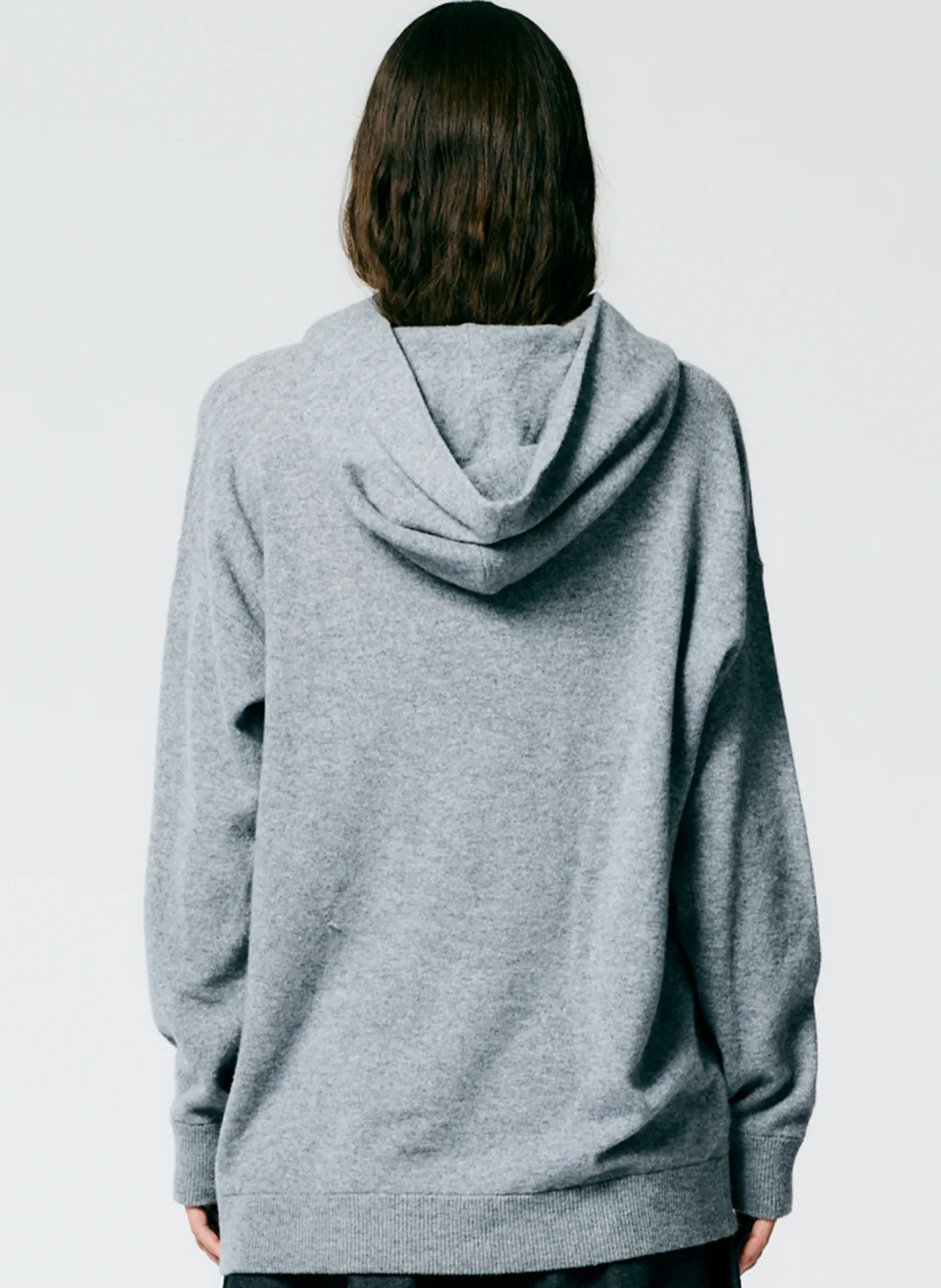 Leisure Sets|Knitwear & Sweatshirts>Tibi Feather Weight Cashmere Easy Men's Hoodie Heather Grey