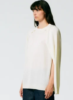 Knitwear & Sweatshirts|Fundamentals - WOFs>Tibi Feather Weight Cashmere Easy Cocoon Tunic Ivory