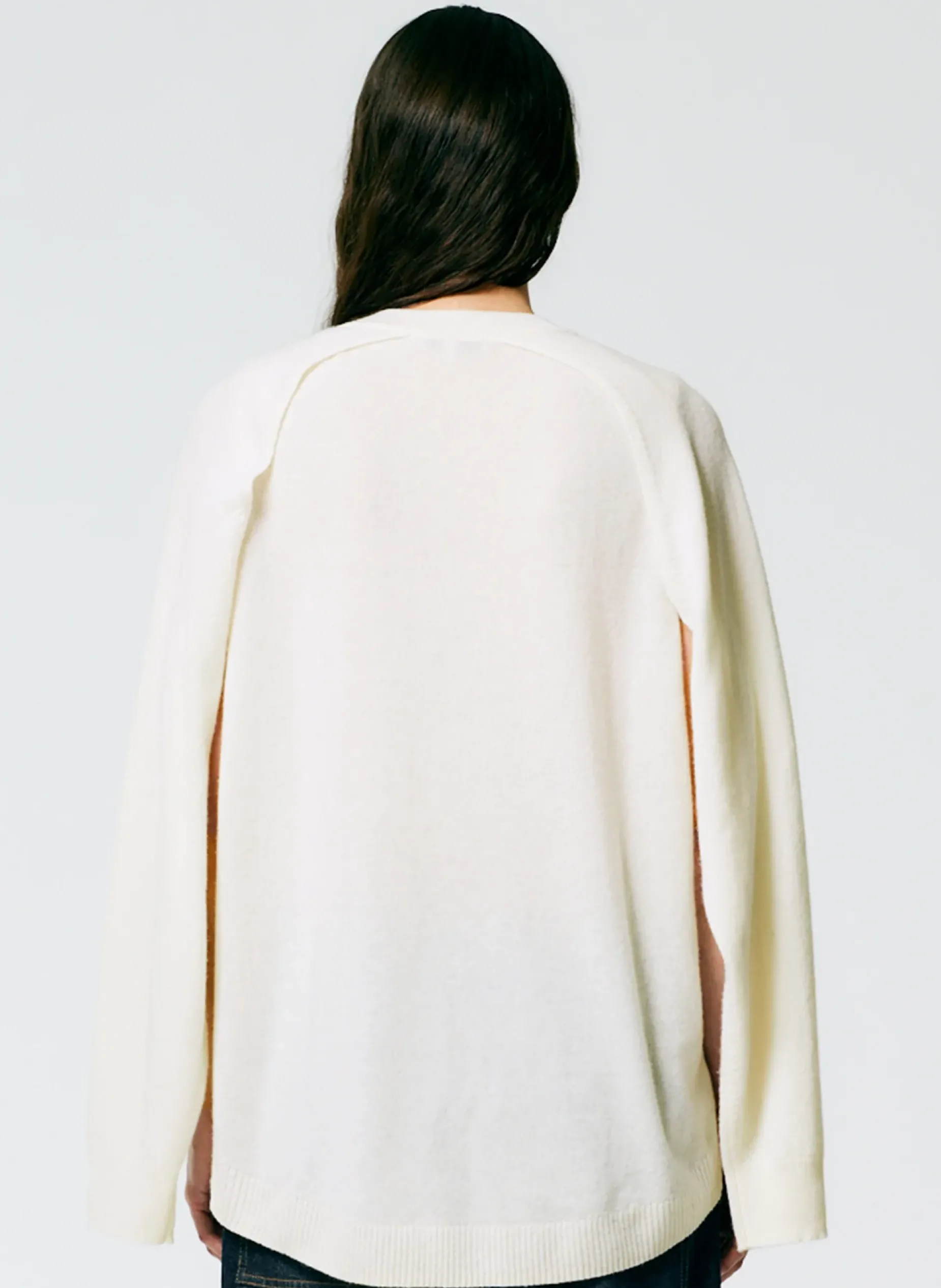 Knitwear & Sweatshirts|Fundamentals - WOFs>Tibi Feather Weight Cashmere Easy Cocoon Tunic Ivory