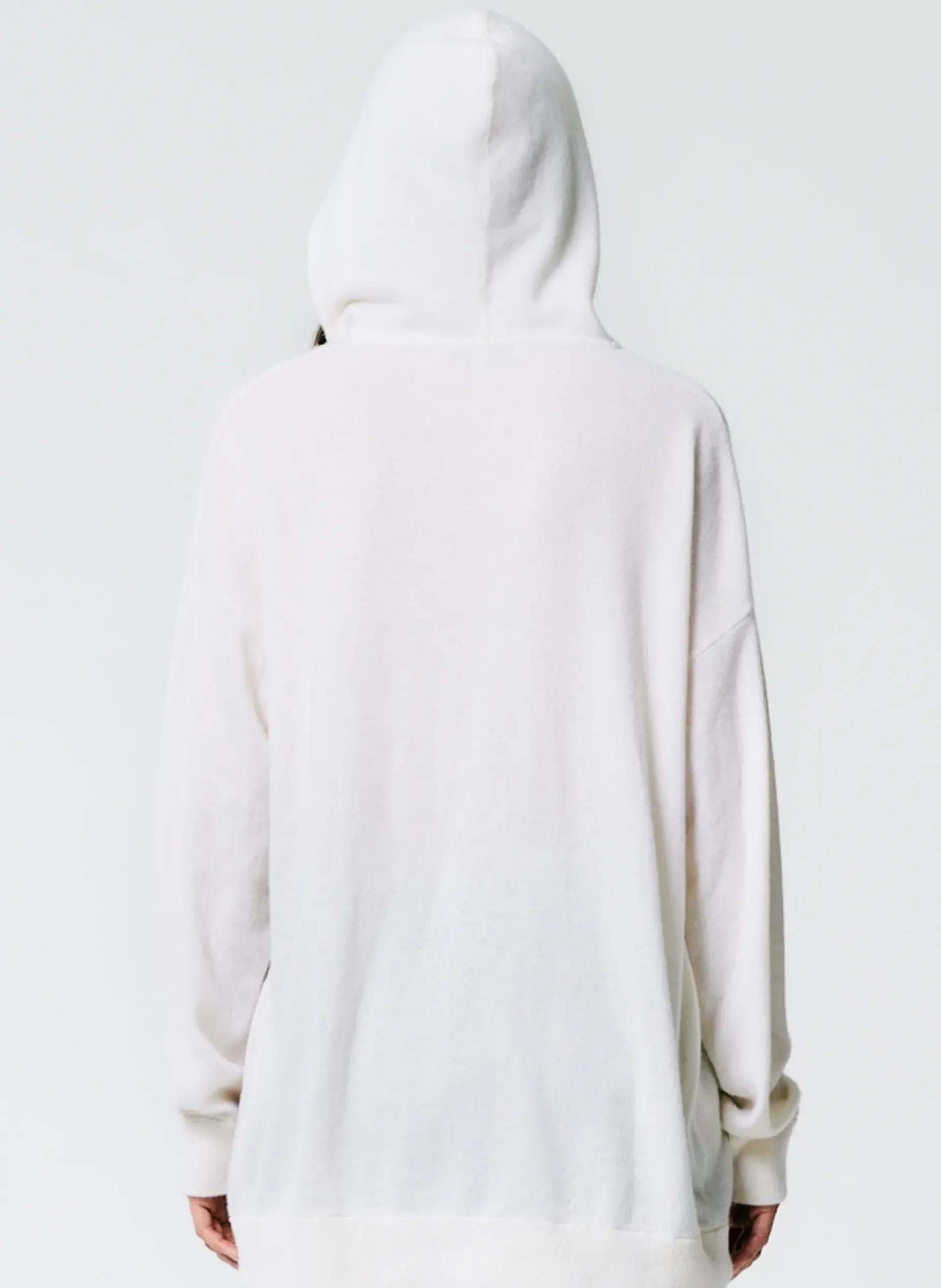 Leisure Sets|Knitwear & Sweatshirts>Tibi Feather Weight Cashmere Easy Men's Hoodie Ivory