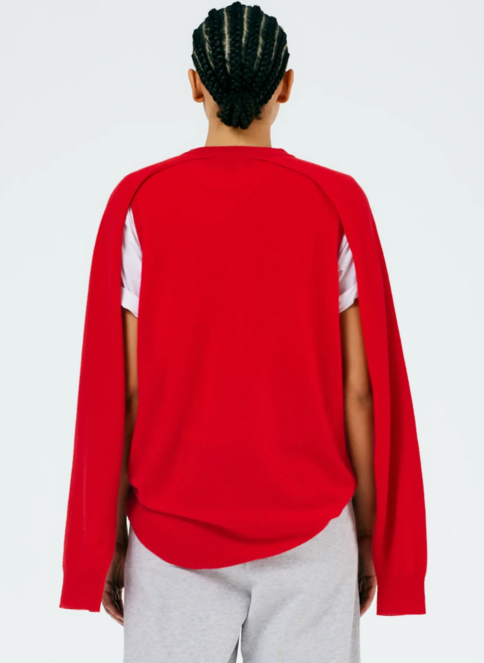 Knitwear & Sweatshirts|Fundamentals - WOFs>Tibi Feather Weight Cashmere Easy Cocoon Tunic Red